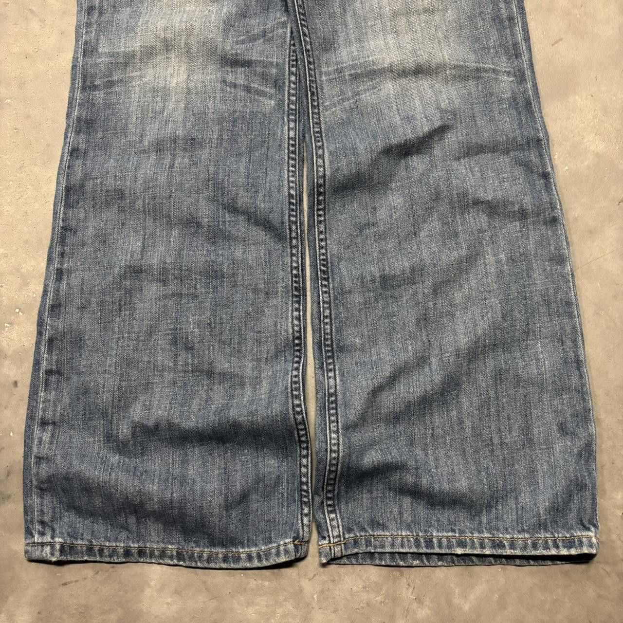 Japanese Brand × Vintage Crazy Vintage Y2K/2000a Baggy Faded Wash X2 Streetwear Grunge Denim Jeans! Size US 34 / EU 50 - 6 Thumbnail