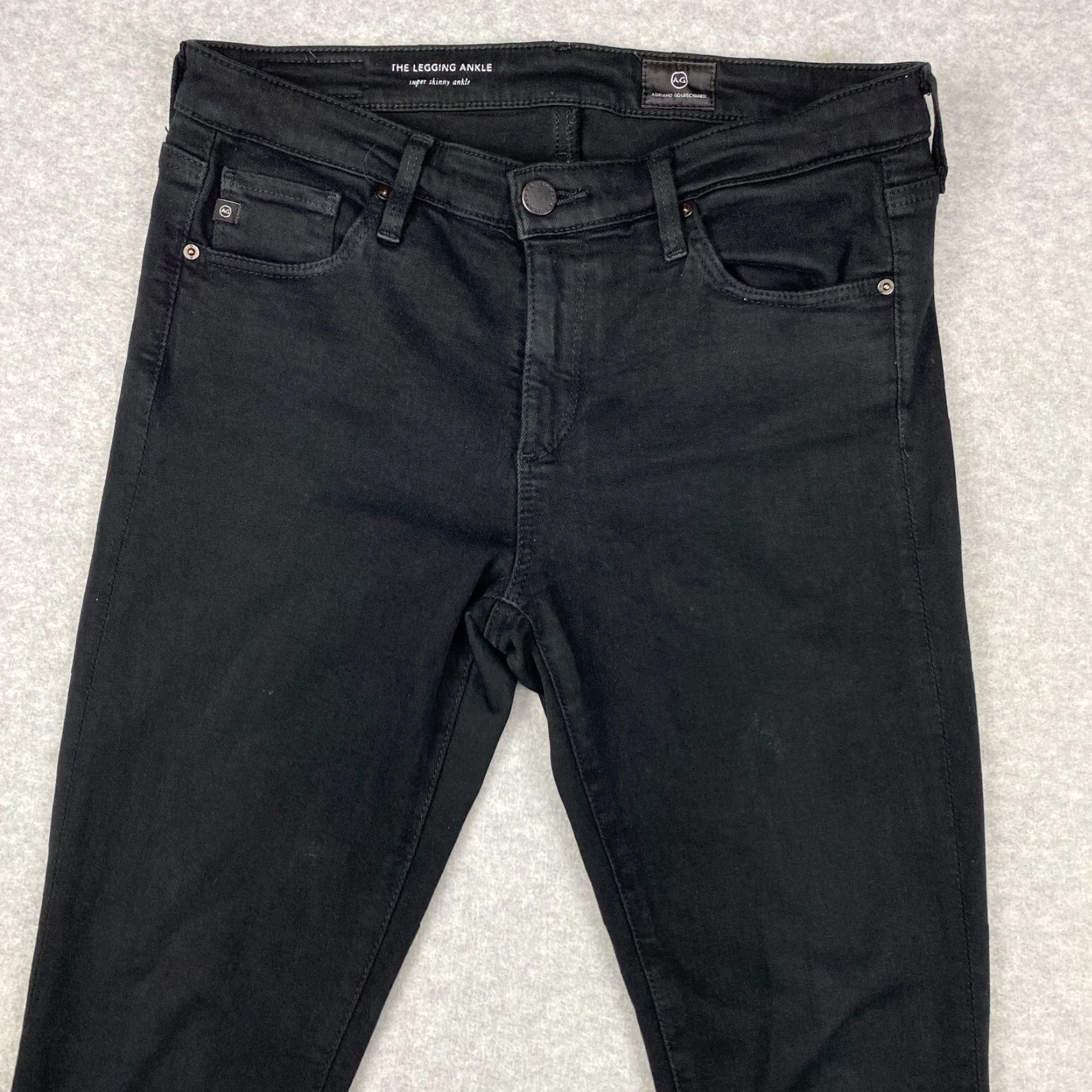 Vintage VINTAGE? No — Actually AG Adriano Goldschmied The Legging Ankle Jeans Womens 29 Black Super Skinny Size 29" - 2 Thumbnail