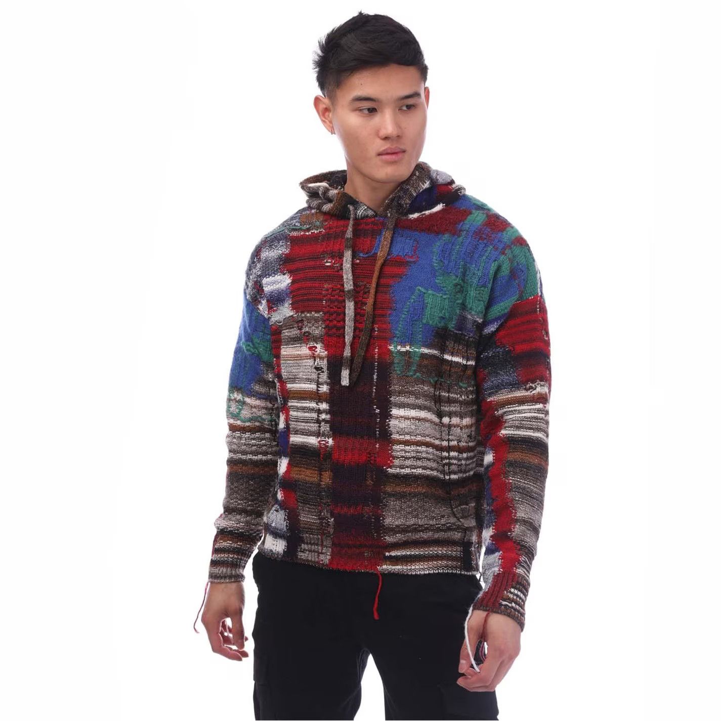 Off-White o1g2r1mq0226 Tab Chaos Knit Hoodie In Multicolor Size US M / EU 48-50 / 2 - 1 Thumbnail