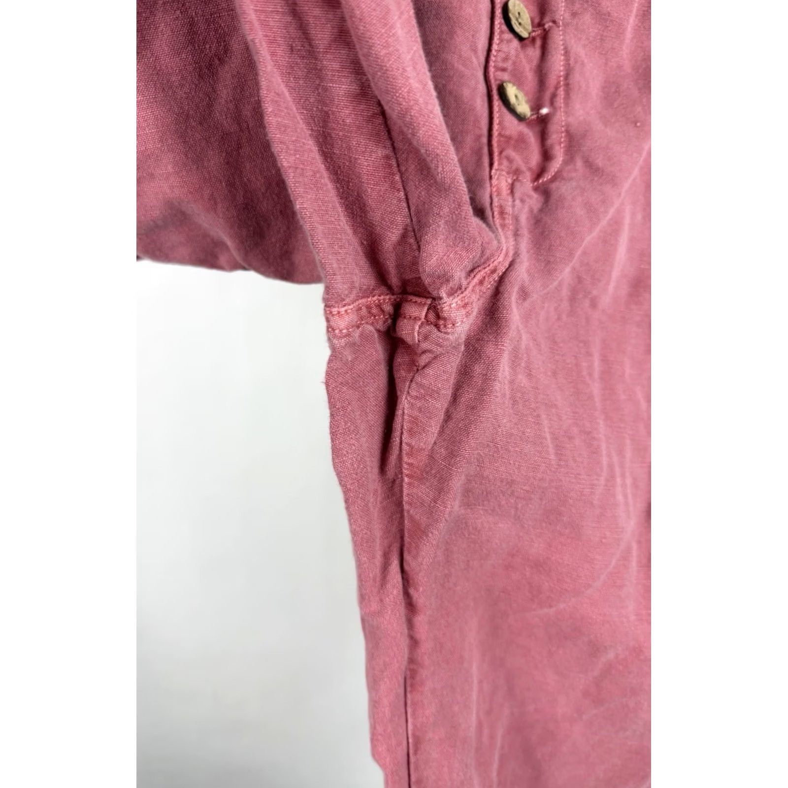 Vintage Sundance Pants Womens 16 Salmon Pink Linen Cotton Blend Elastic Waist Size 38" / US 16 / IT 52 - 5 Thumbnail