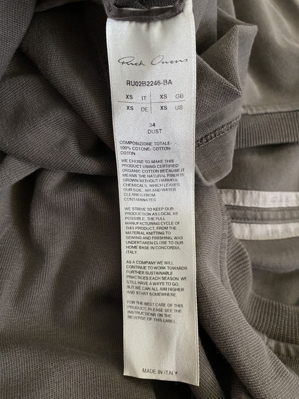 Rick Owens Mainline FW22 Strobe Oversized Heavyweight Tee Shirt Size US XS / EU 42 / 0 - 7 Thumbnail