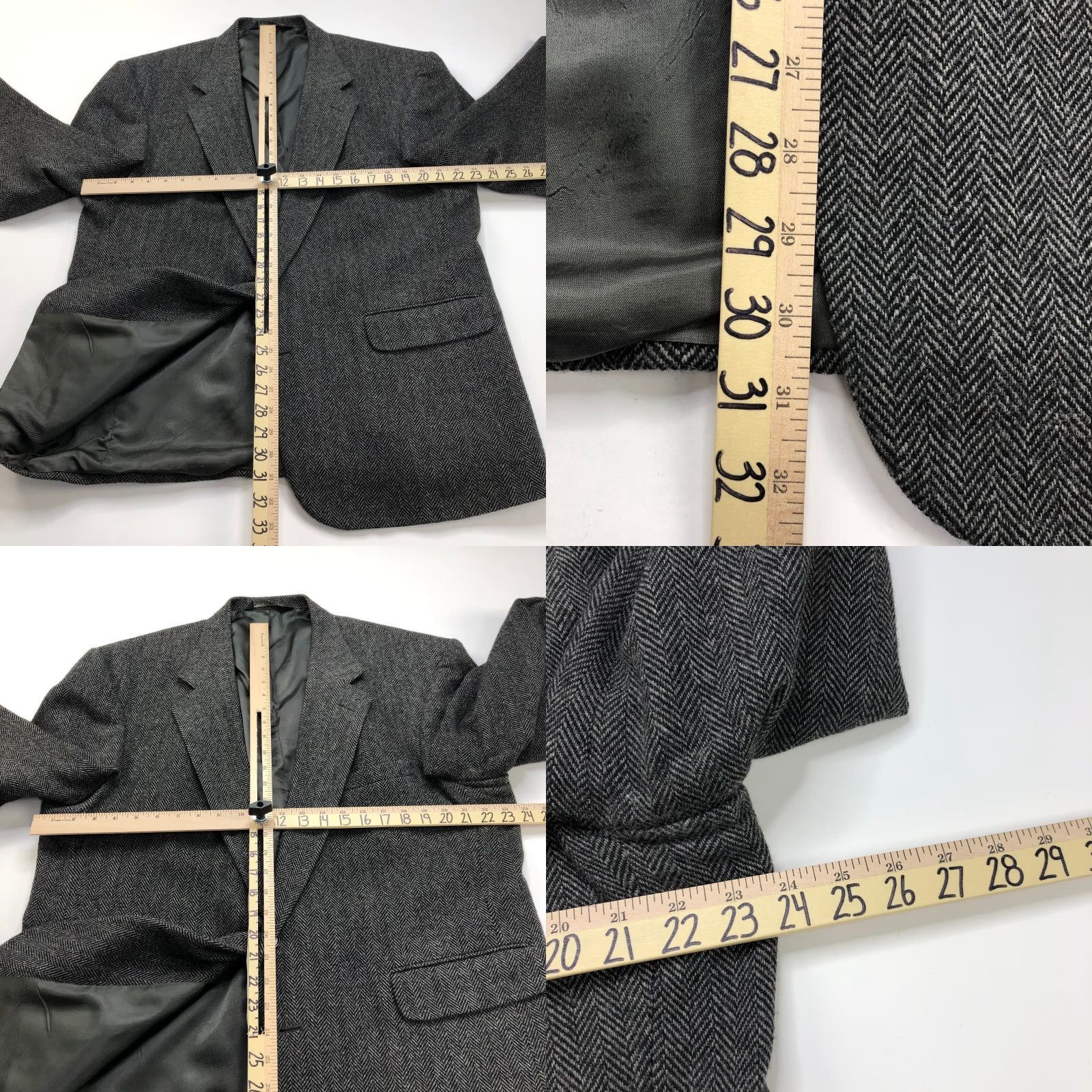 Lands' End Lands' End Lambswool Herringbone 46 R Sport Coat Jacket Black Gray S Size US S / EU 44-46 / 1 - 8 Thumbnail