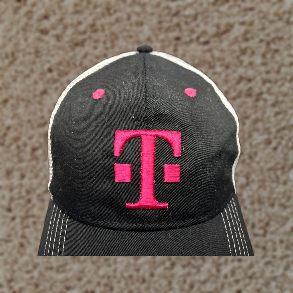 Pinko T-Mobile Hat Cap Snap Back Adult One Size Black Pink Cotton Poly Work Trucker Size ONE SIZE - 1 Thumbnail