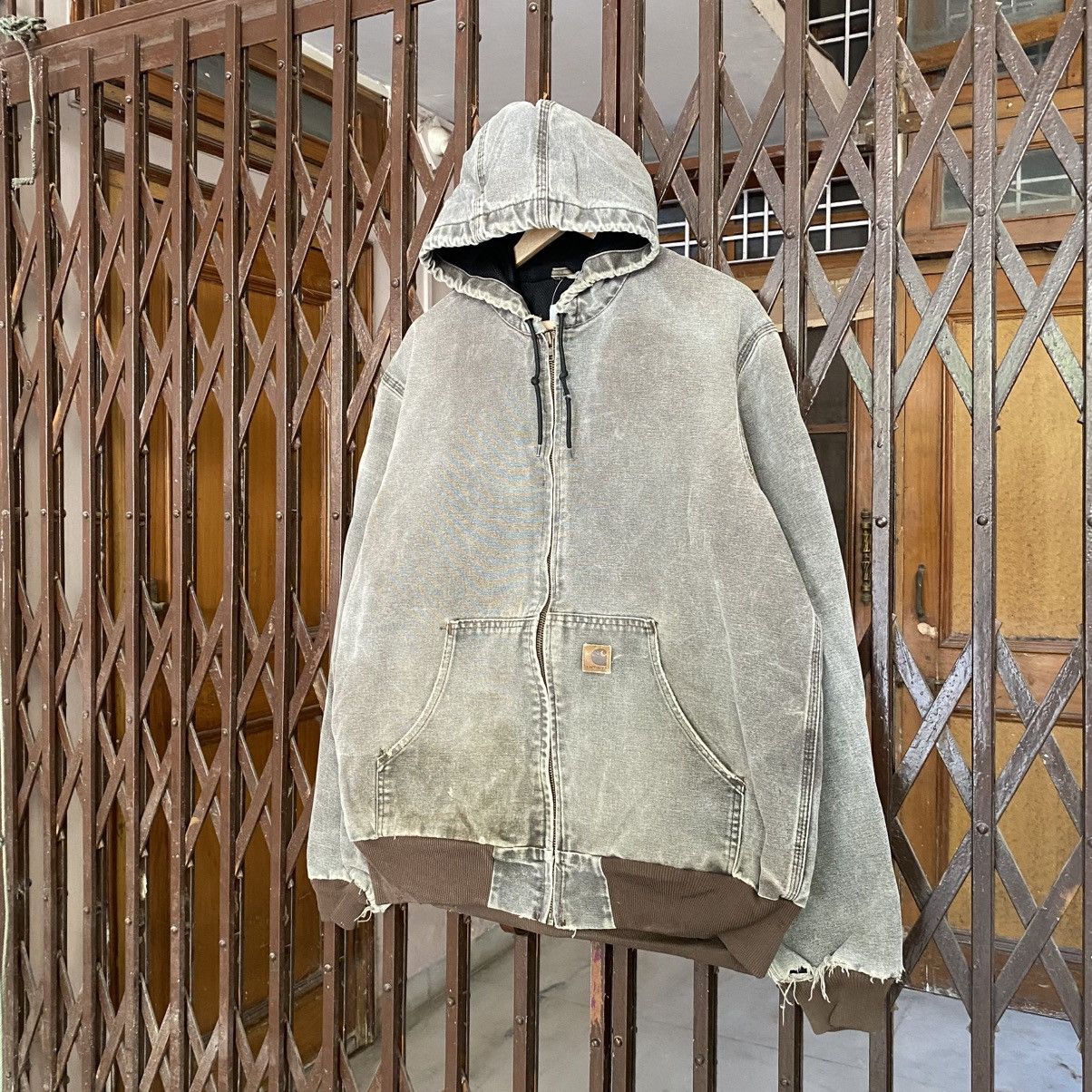Carhartt Vintage Carhartt Faded Brown Active Hooded Jacket Size US L / EU 52-54 / 3 - 2 Thumbnail