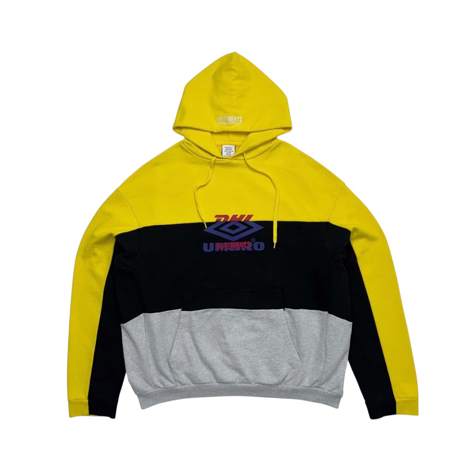 Vetements Vetements AW18 DHL Umbro Hong Kong Exclusive Cut-Up Hoodie Size US XL / EU 56 / 4 - 1 Thumbnail