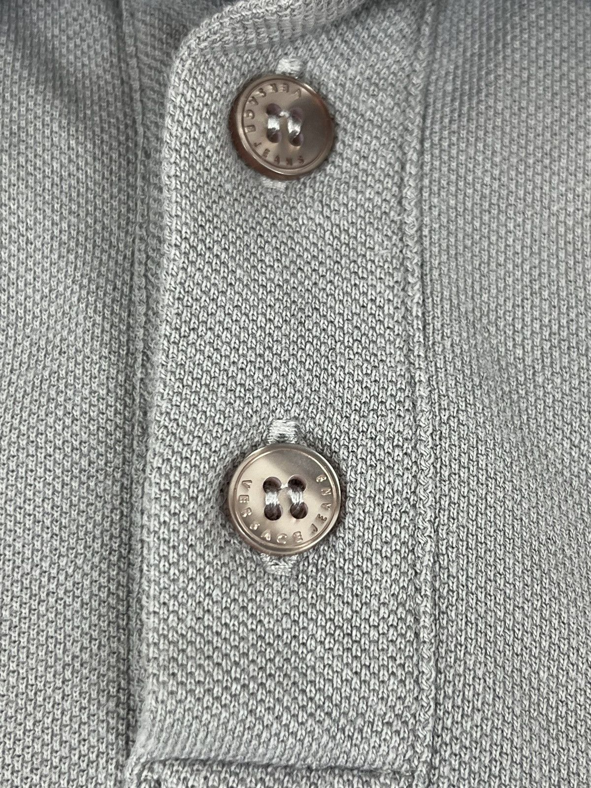Versace Versace Jeans Grey Cotton Button Logo Polo Shirt Size US XL / EU 56 / 4 - 7 Thumbnail