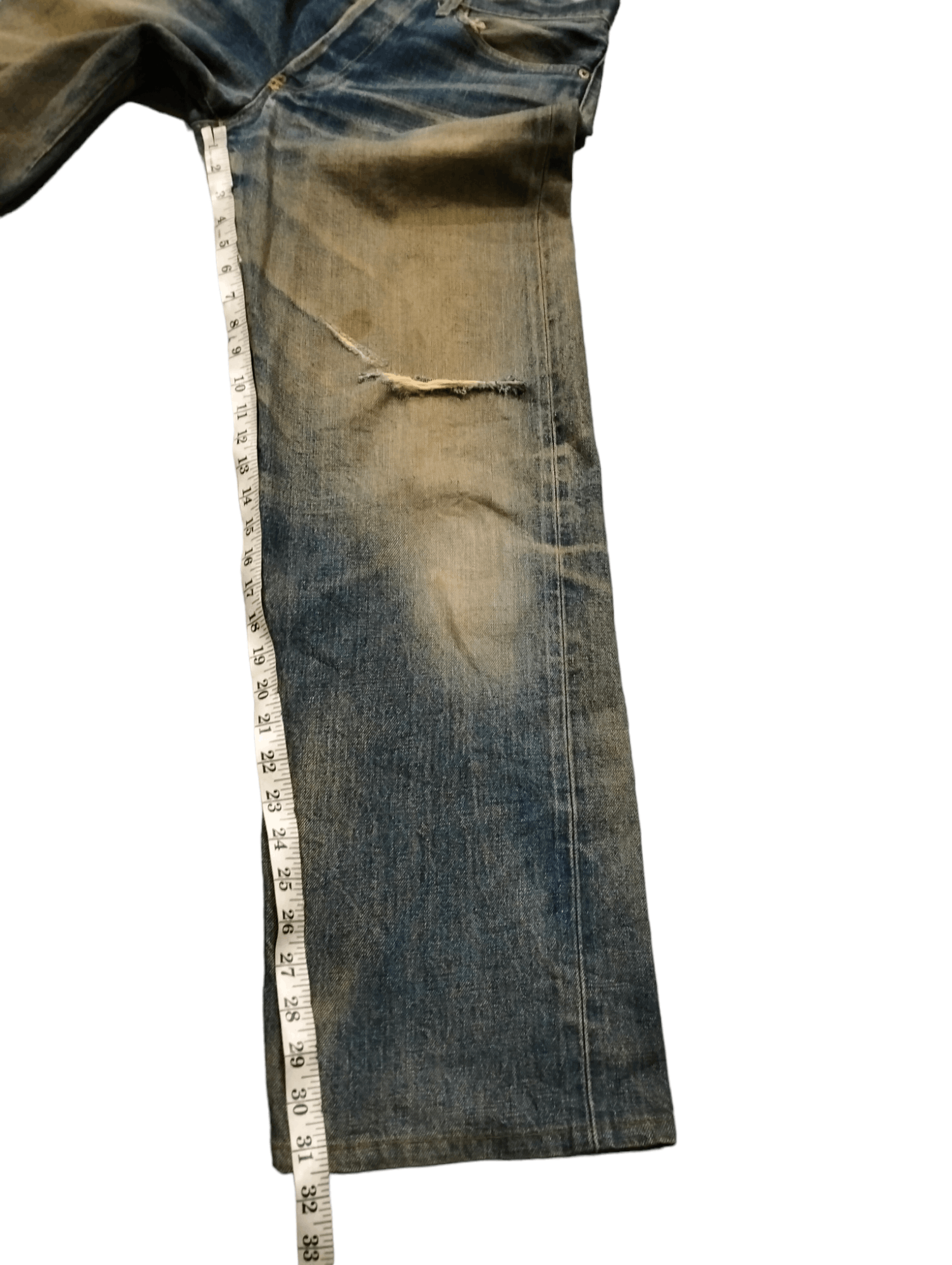 Japanese Brand Vintage Acoustic Salvage Distressed Denim Pants Size US 33 - 24 Thumbnail