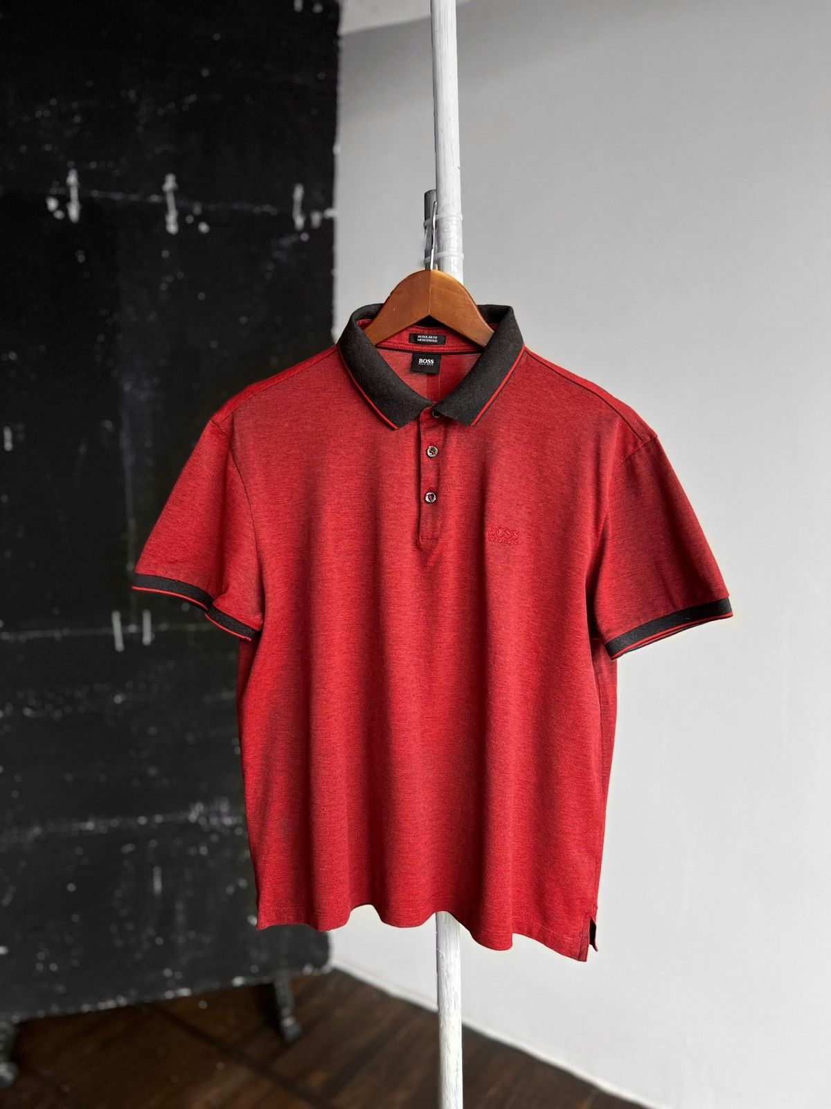 Hugo × Hugo Boss Hugo Boss Womens Red Short Sleeve Polo Shirt Small Logo Size L / US 10 / IT 46 - 1 Thumbnail