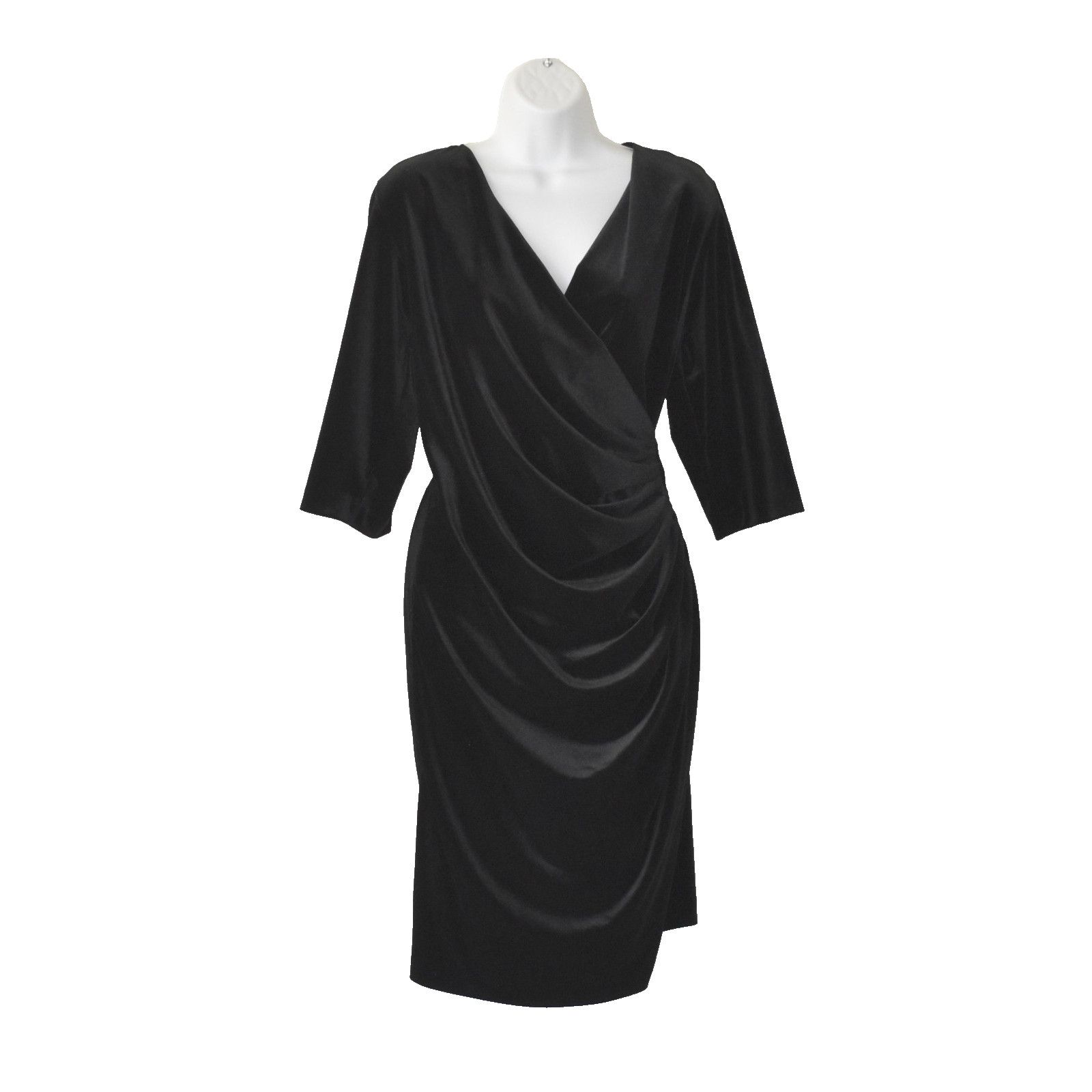 Anatomie ANATOMIE Black Velvet Fake Wrap Cocktail Dress Size XL Size XL / US 12-14 / IT 48-50 - 1 Thumbnail