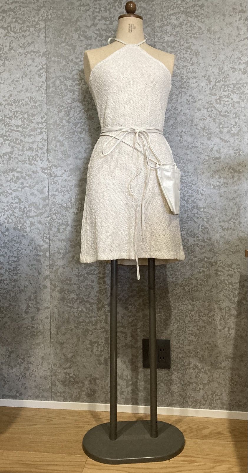 Japanese Brand Runway Knit Halter Dress Leather Pocket Archive Size XS / US 0-2 / IT 36-38 - 2 Thumbnail