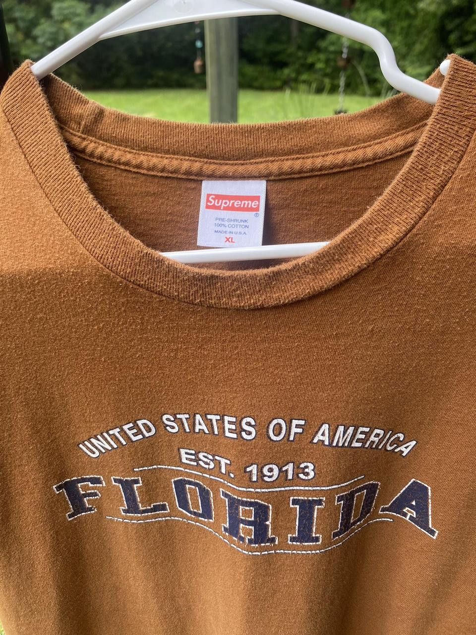 Supreme Brown Supreme Florida Established 1913 Graphic Tee Shirt XL Size US XL / EU 56 / 4 - 5 Thumbnail