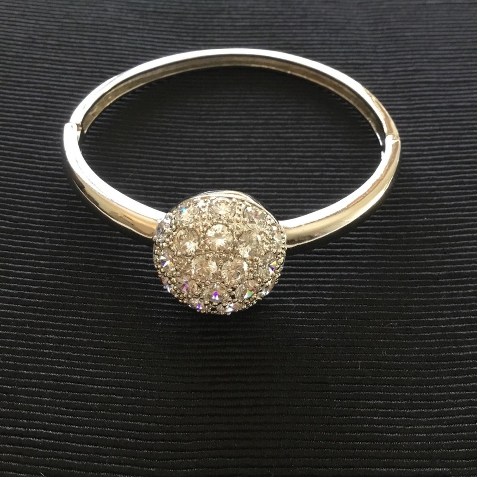 Other Silver Large Crystal Burst Bangle Size ONE SIZE - 4 Thumbnail