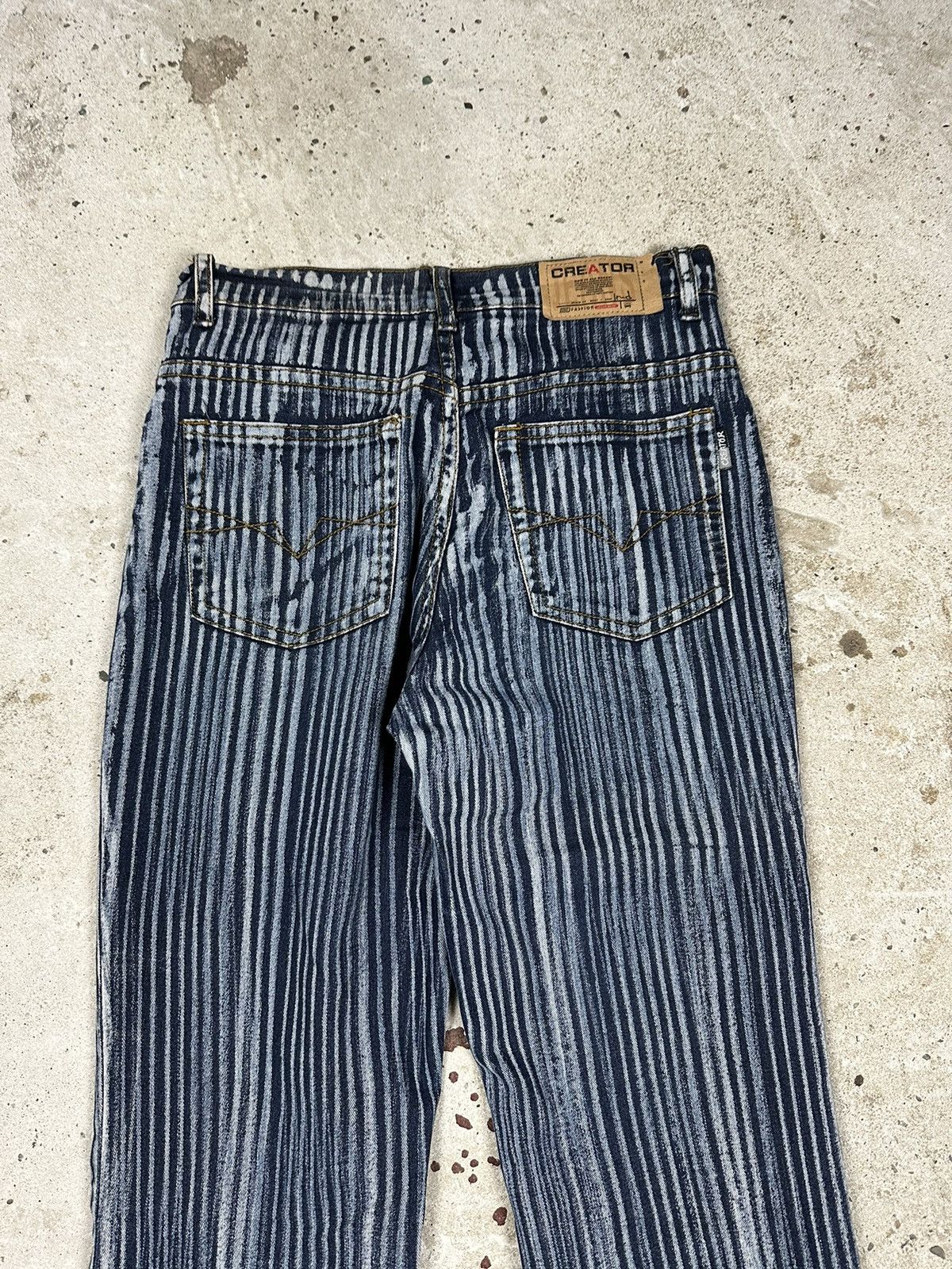 If Six Was Nine × Le Grande Bleu (L.G.B.) × Vintage Vintage Y2K Flare Wide Legs Striped Bootcut Pants Size US 27 - 13 Thumbnail