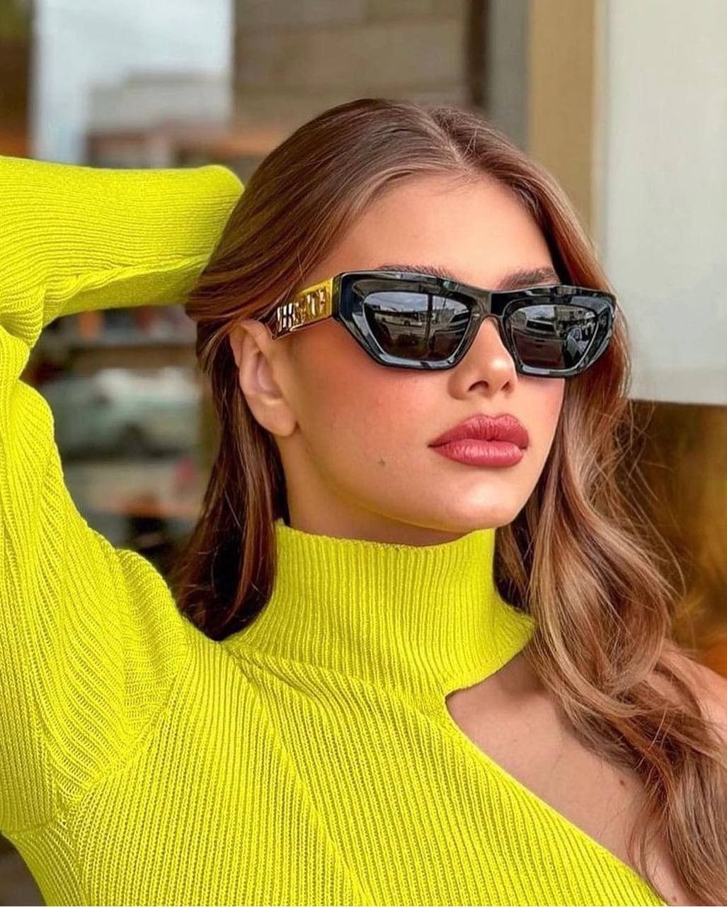 image of New Versace Ve4432U Gb1/87 Black Dark Grey Sunglasses in Black/Gold, Women's