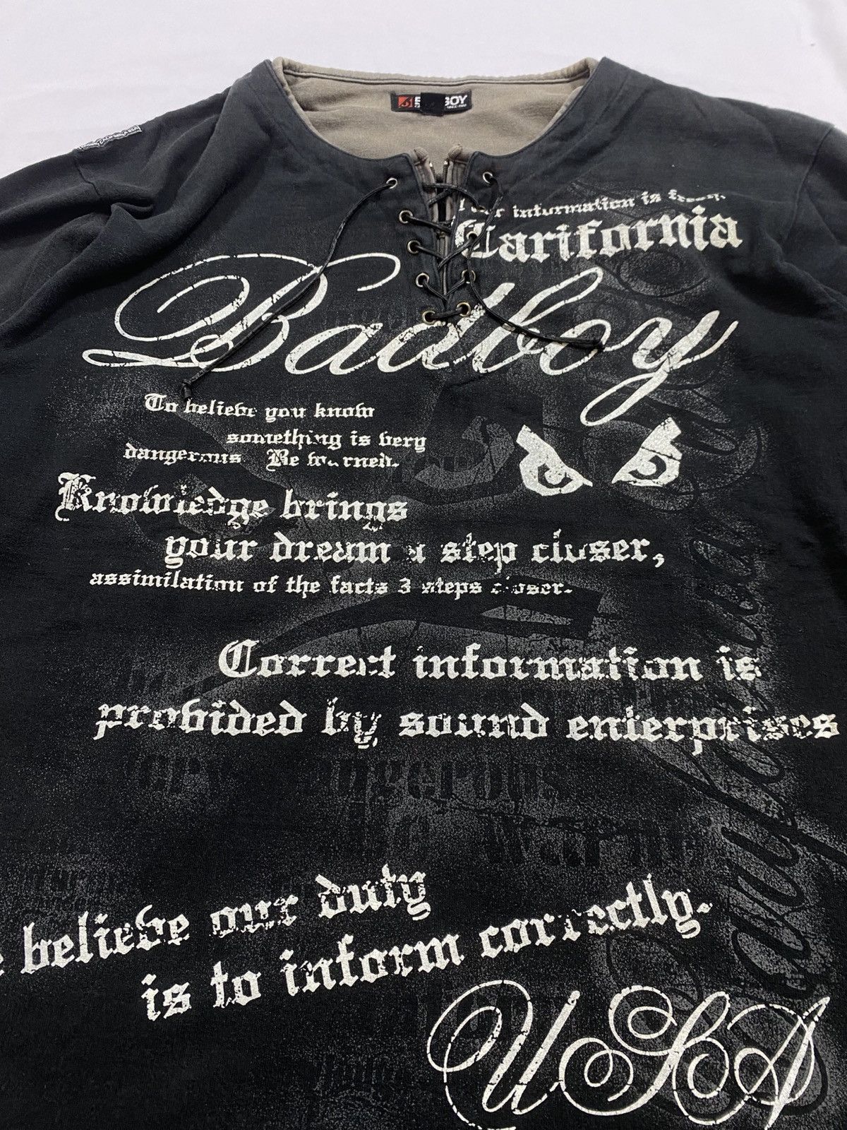 If Six Was Nine Sick DoubleLayer Gothic Poem Long Slevee Size US L / EU 52-54 / 3 - 4 Thumbnail
