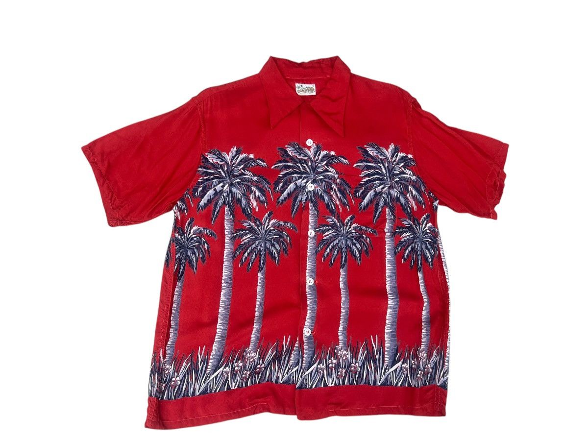 Aloha McCoy Sportswear Palm Trees 100% Rayon Hawaiian Shirt