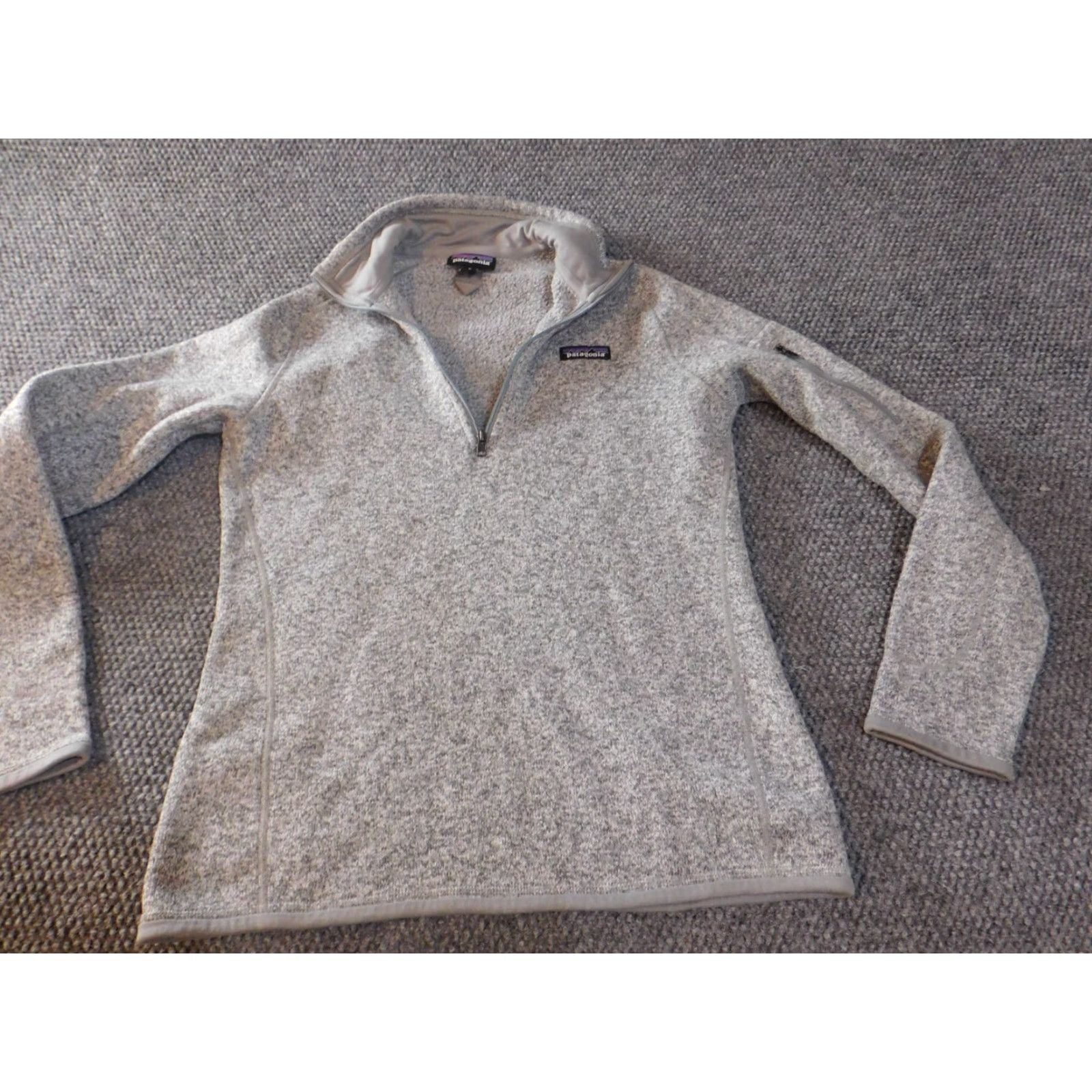 Patagonia Patagonia Sweater Women M Gray Pullover 1/4 Zip Fleece Outdoor Raglan Sleeve Logo Pocketed Regular Knit Open-Knit"} Size M / US 6-8 / IT 42-44 - 2 Thumbnail