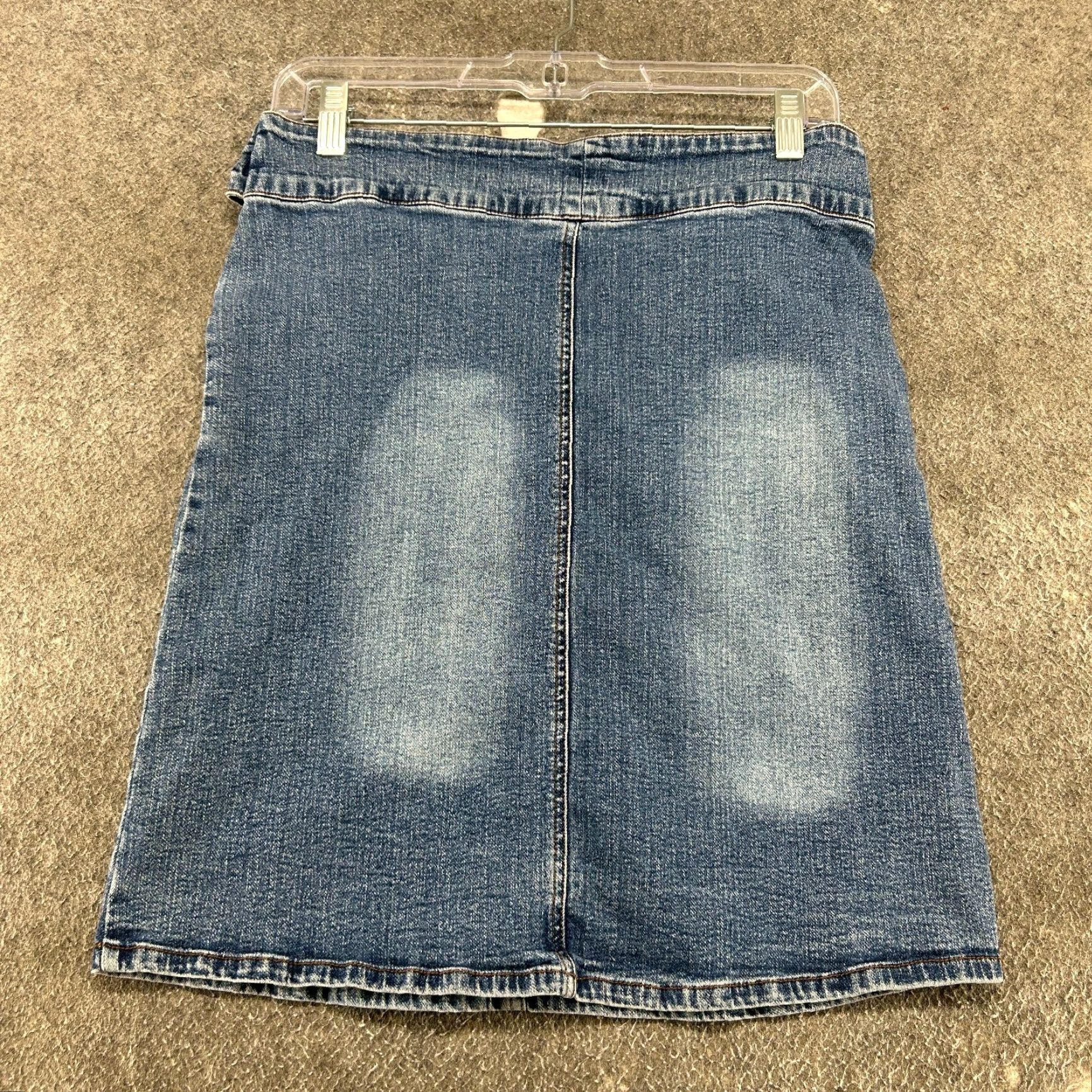 Venus VINTAGE Venus Jeans Skirt Womens S Blue Denim Short A-Line Pockets Slit Belted 70s 80s 90s Bohemian Festival Retro USA Din Velvet? Size 28" / US 6 / IT 42 - 4 Thumbnail