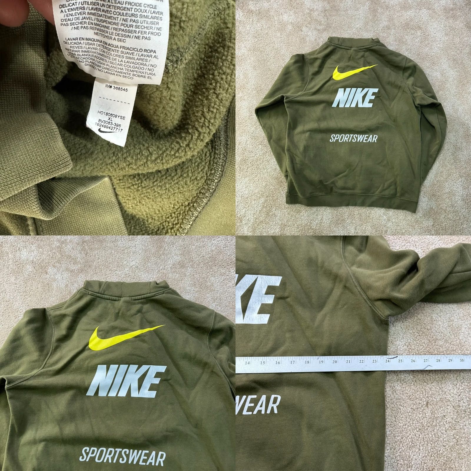 Nike Nike Hoodie Men XL Logo Long Sleeve Hooded Sweatshirt Green Size US XL / EU 56 / 4 - 8 Thumbnail