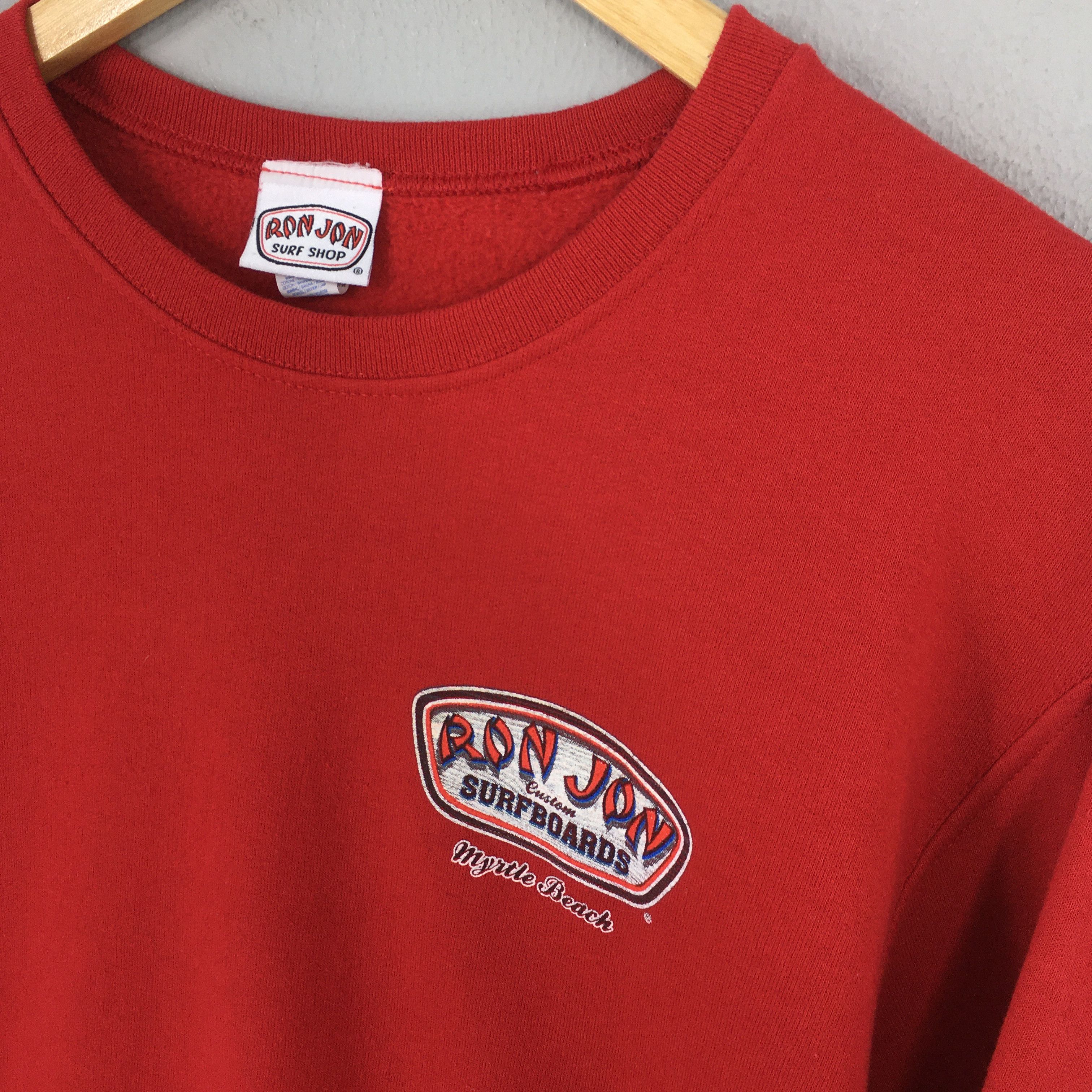 Ron Jon Surf Shop × Vintage Vintage Ron Jon Shop Surfboards Red Sweatshirt Large Size US L / EU 52-54 / 3 - 6 Thumbnail