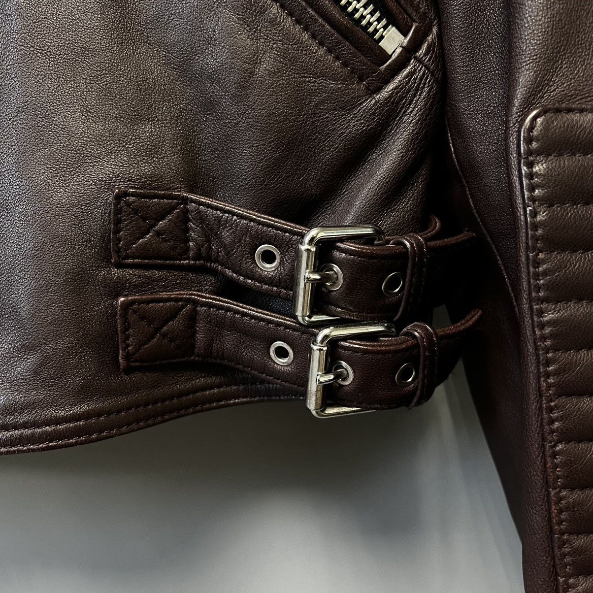 Allsaints AllSaints Estella Leather Biker Jacket Brown/Chocolate Lamb Size M / US 6-8 / IT 42-44 - 8 Thumbnail