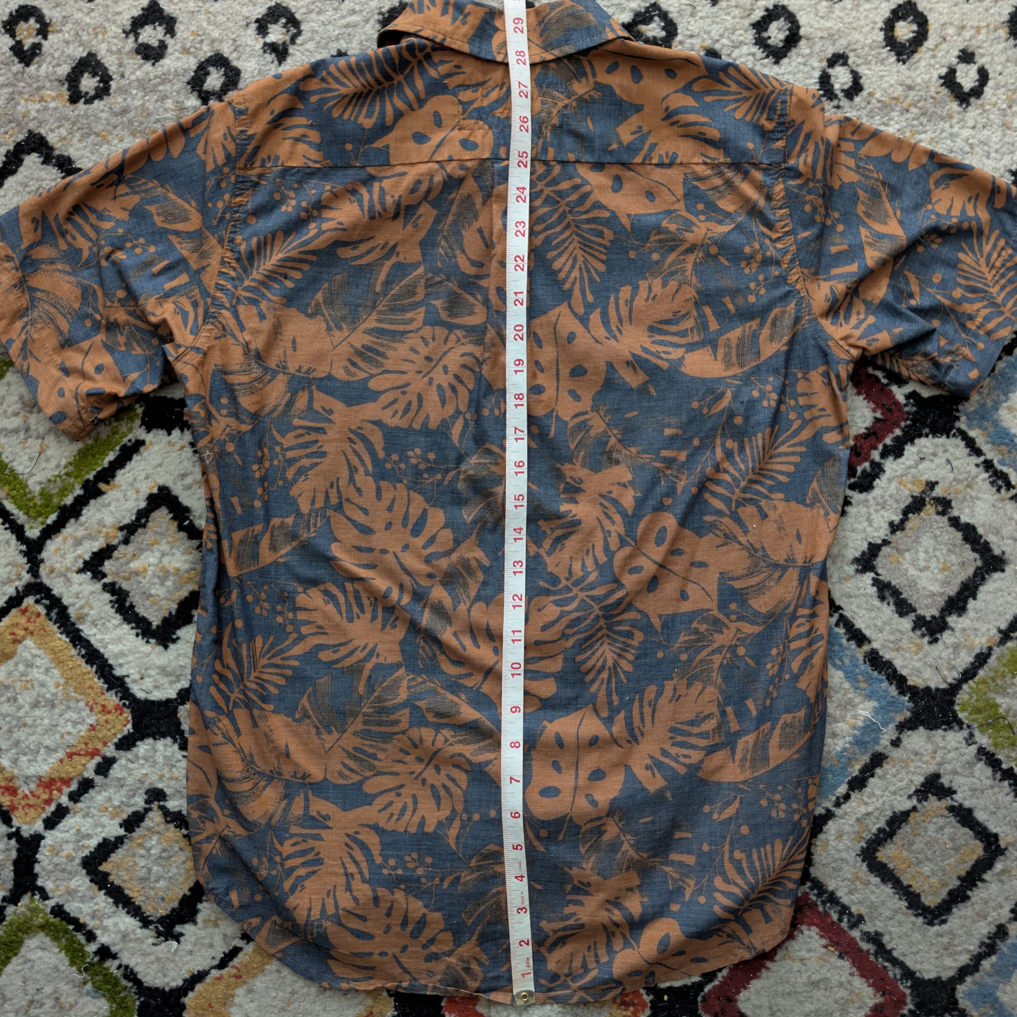 Rogue Territory Oxford Terra Cotta Monstera Floral Short Sleeve Shirt Size US S / EU 44-46 / 1 - 5 Thumbnail