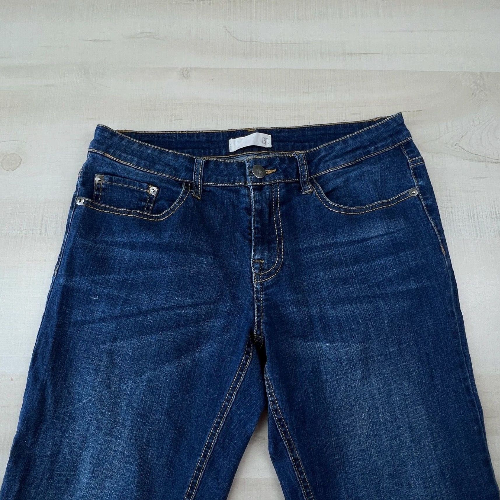 Vintage BP Womens Slim Straight Jeans Medium Wash Blue Low Rise Size 26 Size 26" / US 2 / IT 38 - 2 Thumbnail