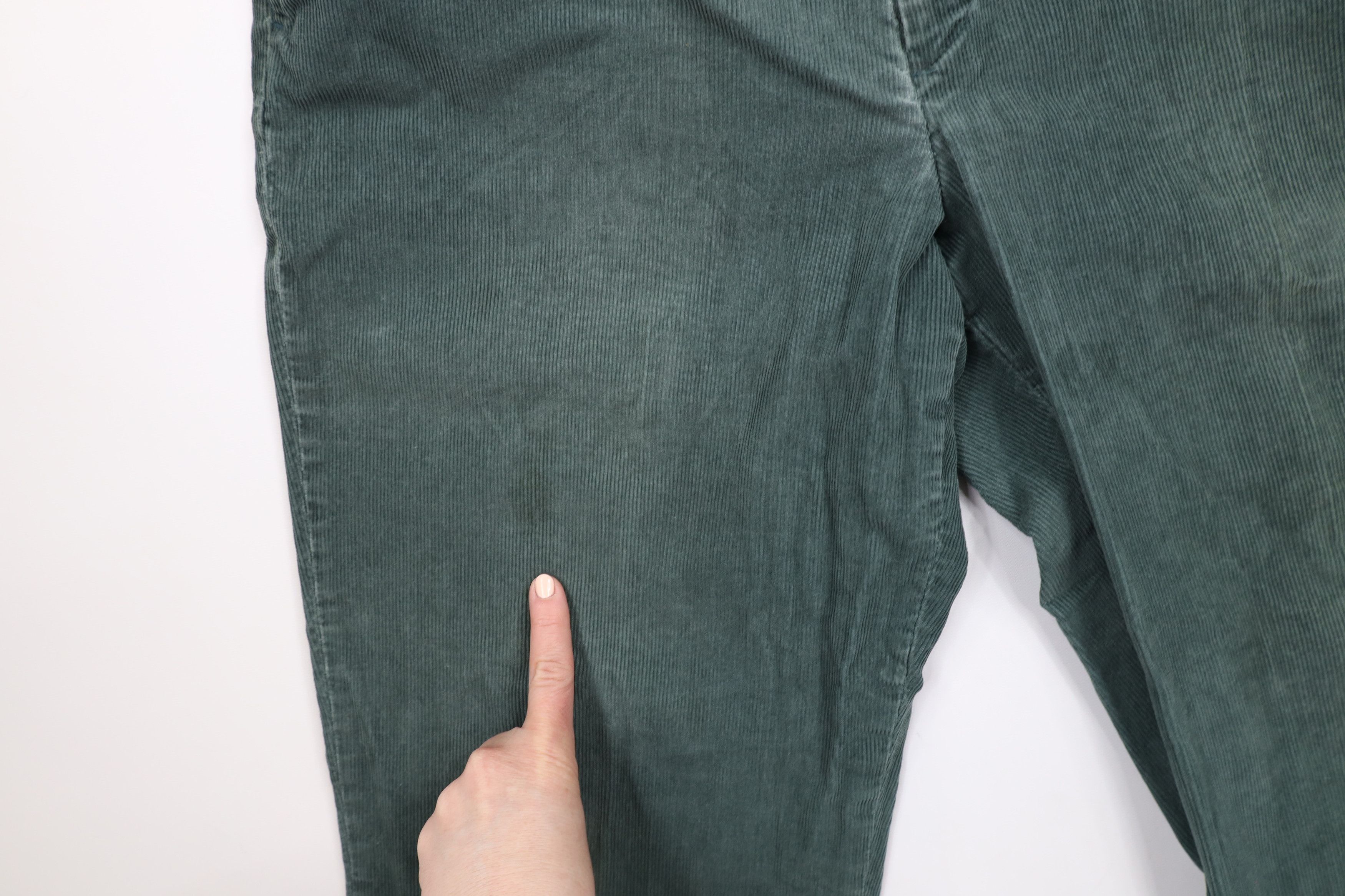 Lands' End × Vintage Vintage 90s Lands End Wide Leg Corduroy Chino Pants Green Size US 36 / EU 52 - 6 Thumbnail