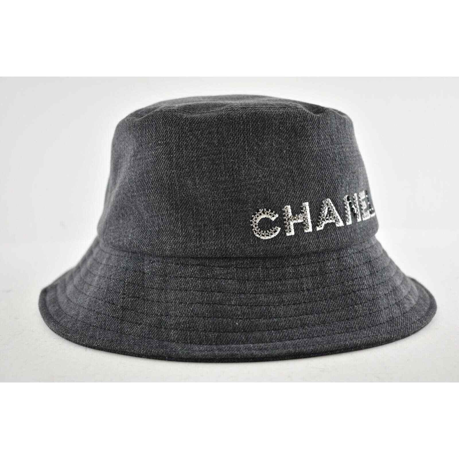 Chanel Chanel Crystal Sequin CC Logo Sun Cloche Bucket Hat Medium M Size ONE SIZE - 3 Thumbnail