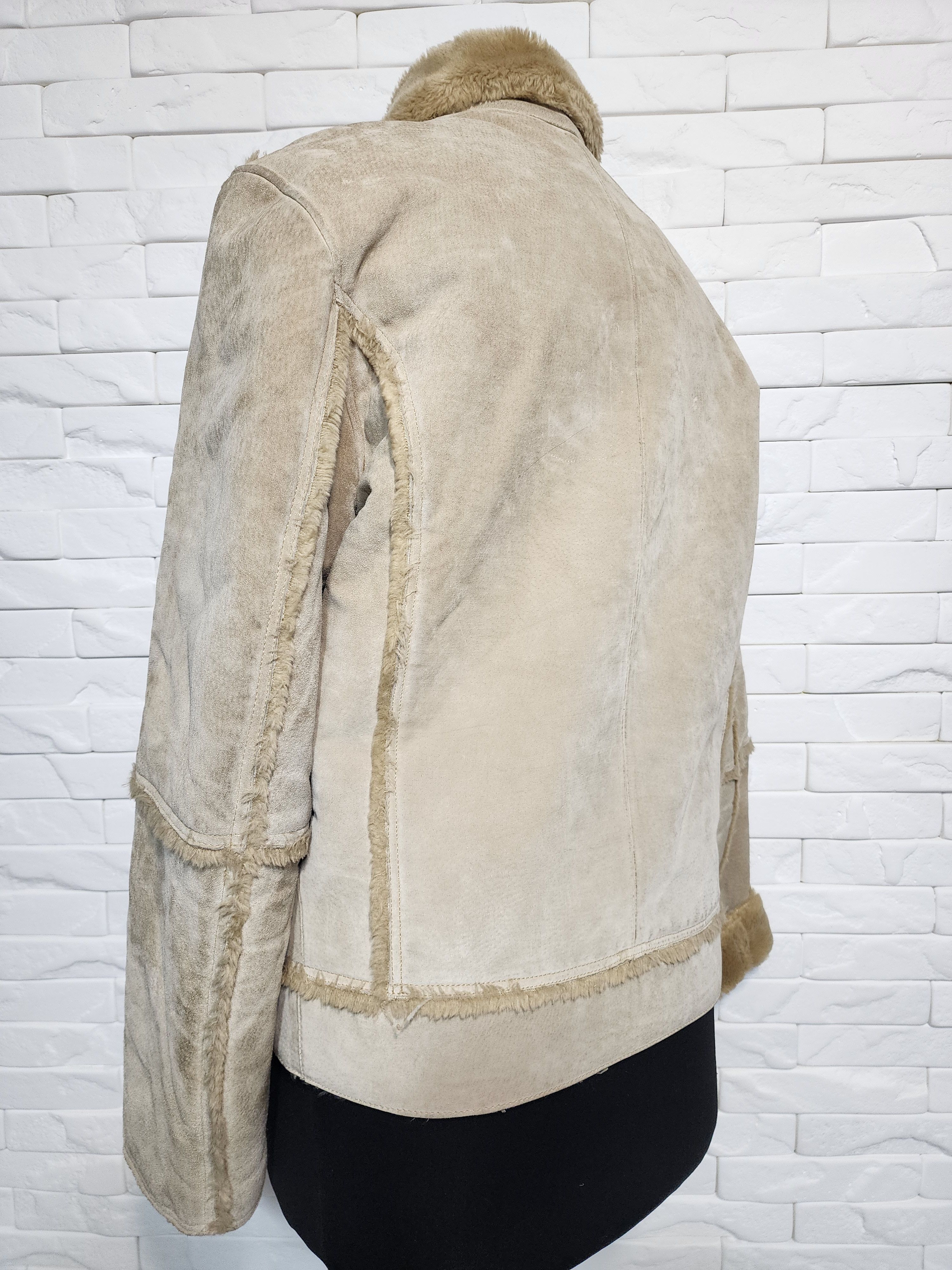 Genuine Leather Men's Suede Style Jacket: Faux Fur Insulation, Metal Zipper Size US M / EU 48-50 / 2 - 6 Thumbnail