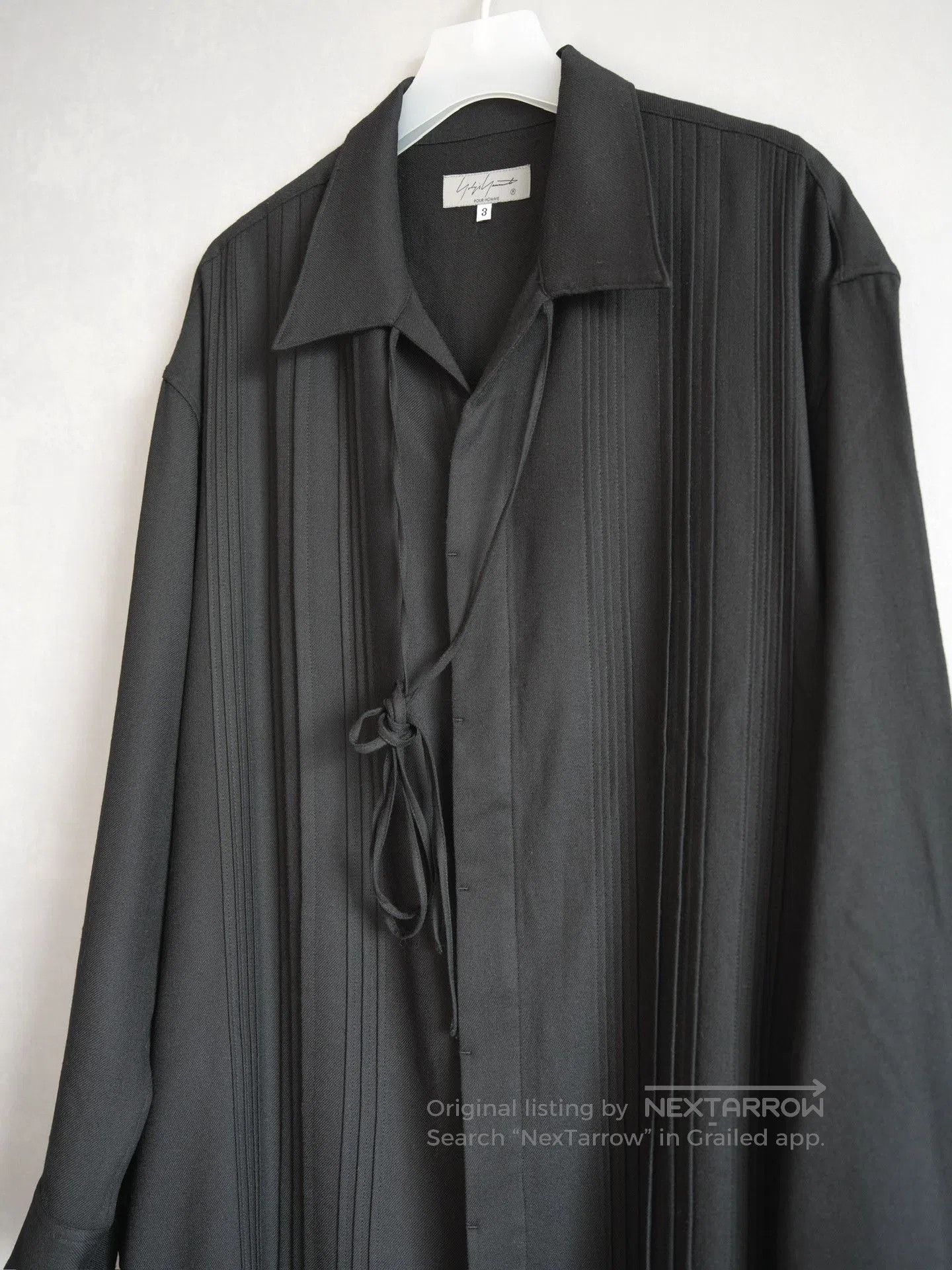 Yohji Yamamoto pleated wool long shirt by yohji yamamoto. Size M / US 6-8 / IT 42-44 - 3 Thumbnail