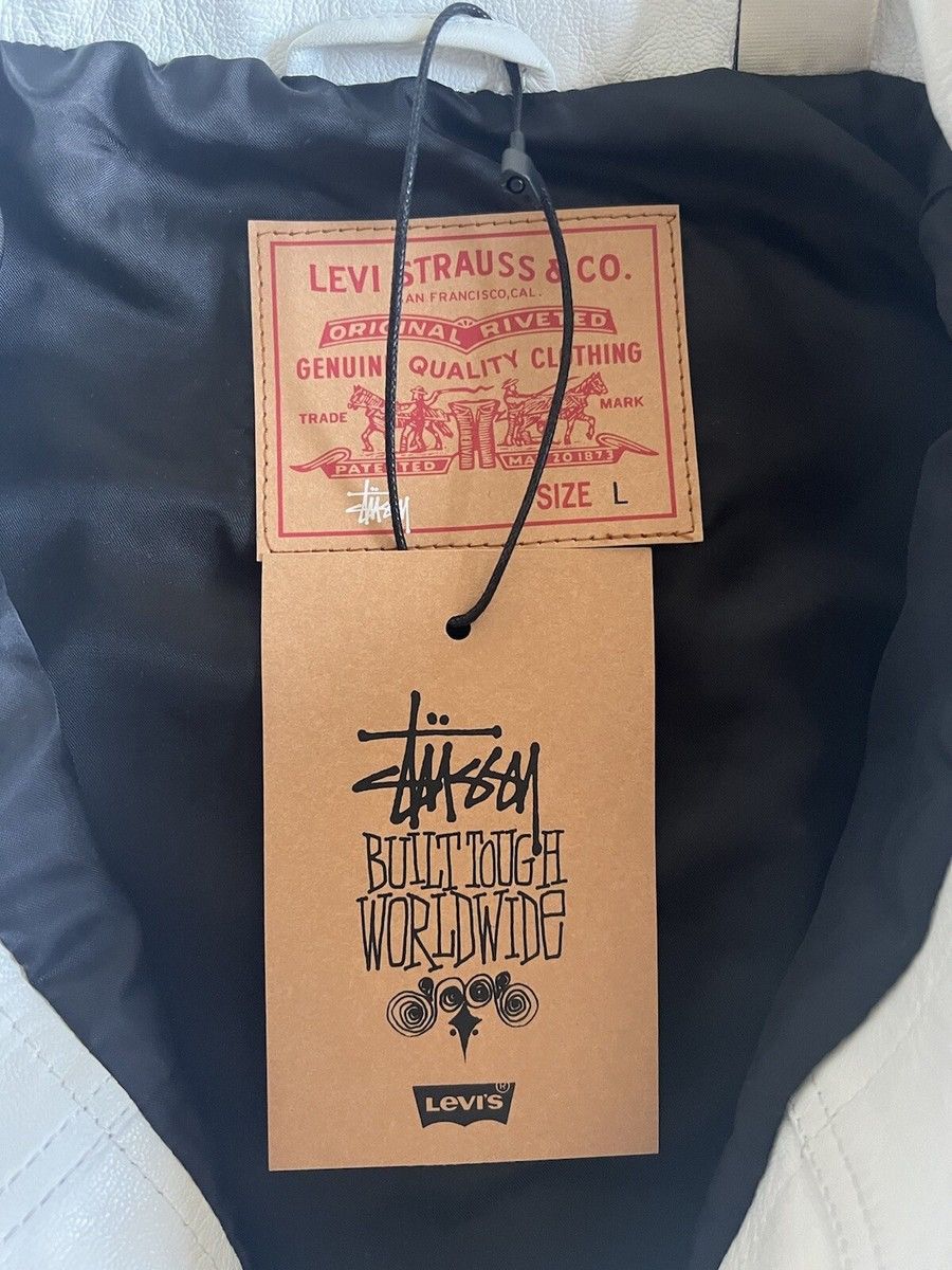 Levi's × Stussy New Levis x Stussy Leather Jacket Tofu size L Size US L / EU 52-54 / 3 - 2 Thumbnail