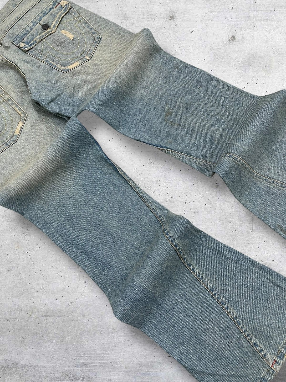 Tornado Mart VINTAGE FANCY CRAFTED JAPAN DESIGNER 90S RIPPED DENIM FLARED Size US 32 / EU 48 - 16 Thumbnail