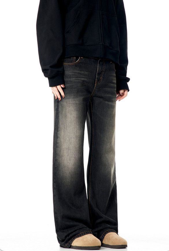 Vintage Retro men's loose street casual cleanfit black flared jeans Size US 32 / EU 48 - 3 Thumbnail