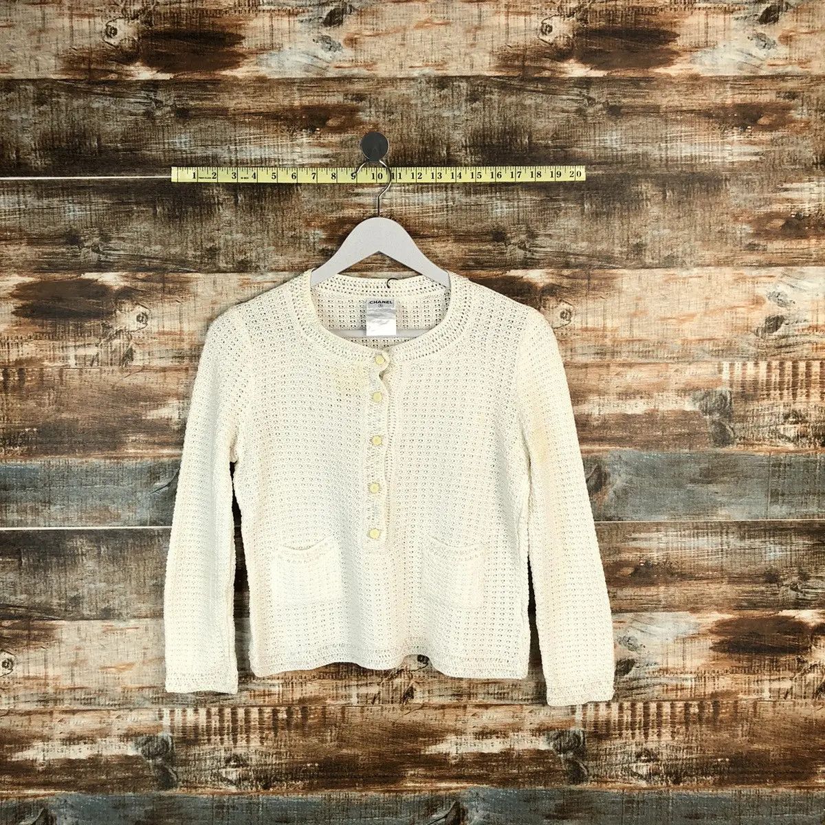 DL Chanel vintage crochet White Knitwear #A1717
