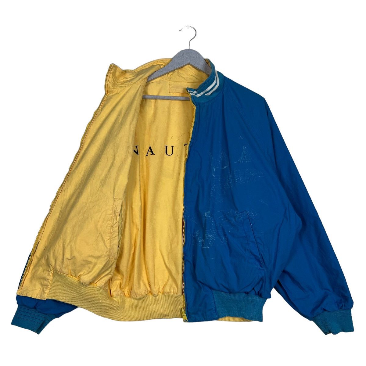 Mega Yacht × Nautica × Vintage 🔥 90s VINTAGE NAUTICA YACHT CLUB REVERSIBLE BOMBER JACKET Size US L / EU 52-54 / 3 - 9 Thumbnail