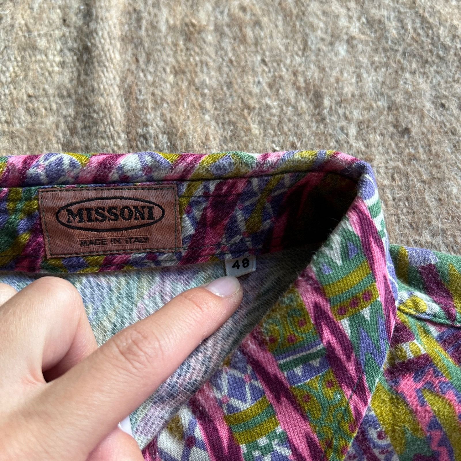 Missoni Vintage Missoni Abstract Pattern Long Sleeve Shirt 9490AC Size US M / EU 48-50 / 2 - 4 Thumbnail