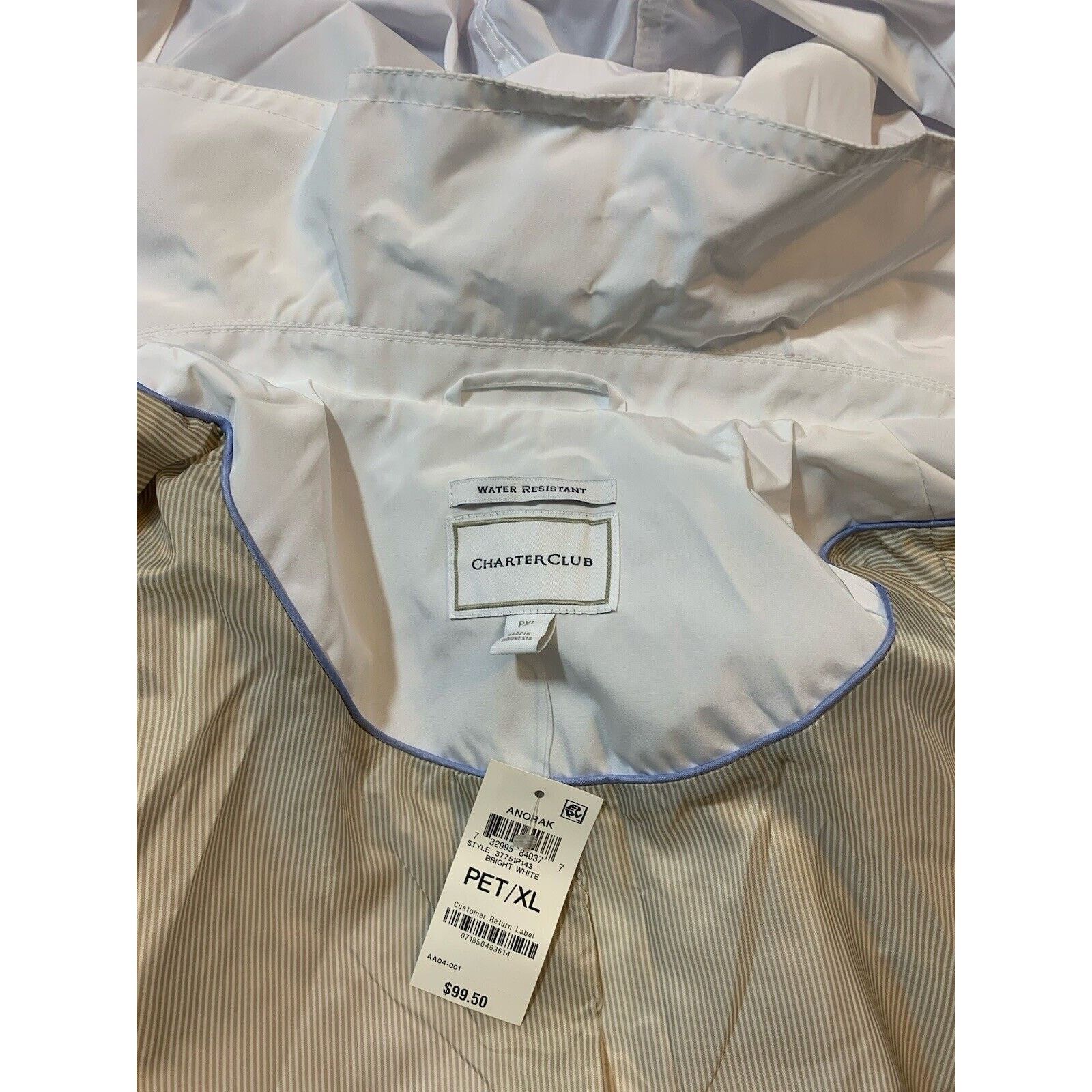 Other Charter Club Anorak Weather Resistant Button Tie Waist |PXL Size XL / US 12-14 / IT 48-50 - 13 Thumbnail