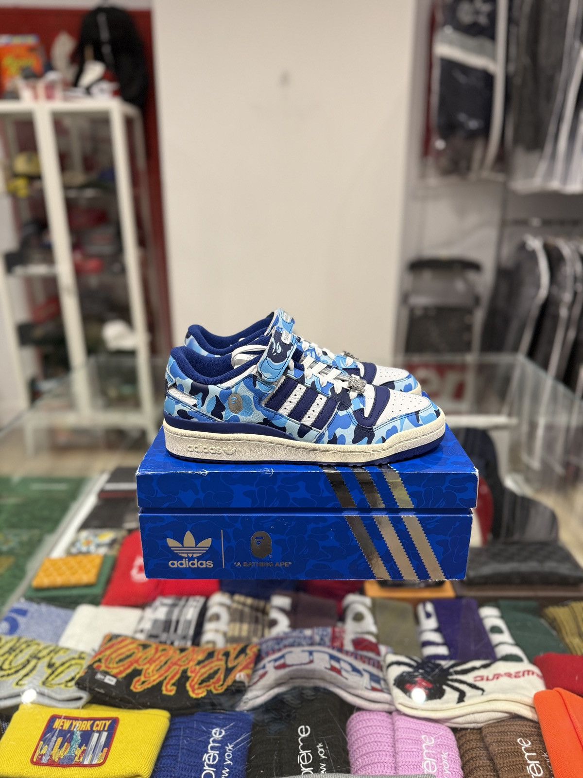 Bape Adidas Forum 84 Low Bape 30th Anniversary Blue Camo Size US 9 / EU 42 - 1 Thumbnail