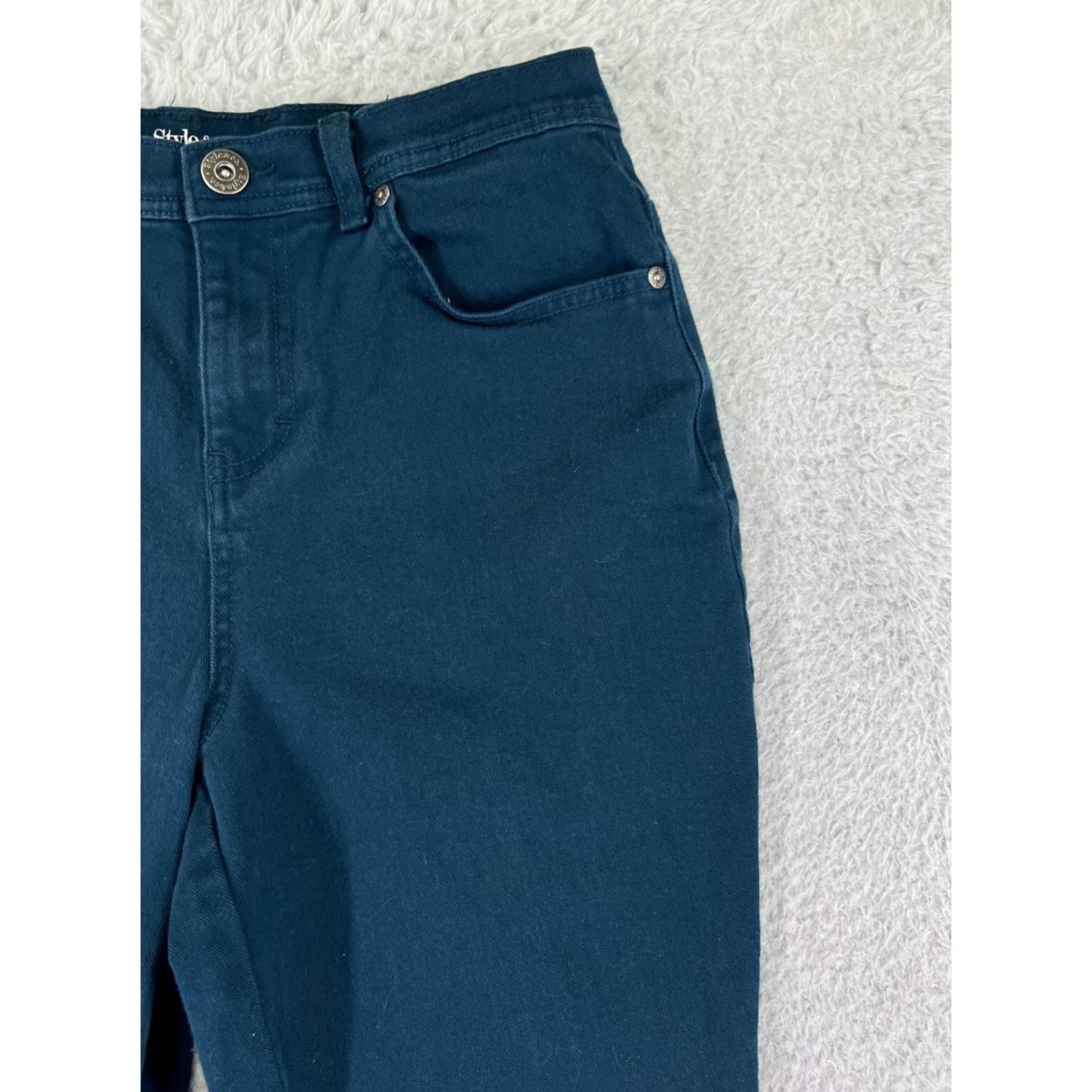 Vintage Style&co. Jeans Womens 4 Blue Denim Tapered Leg Stretch Cotton Blend Regular Rise High Zip Pocket 5-Pocket Design Adult Womens Jeans Size 27" / US 4 / IT 40 - 6 Thumbnail