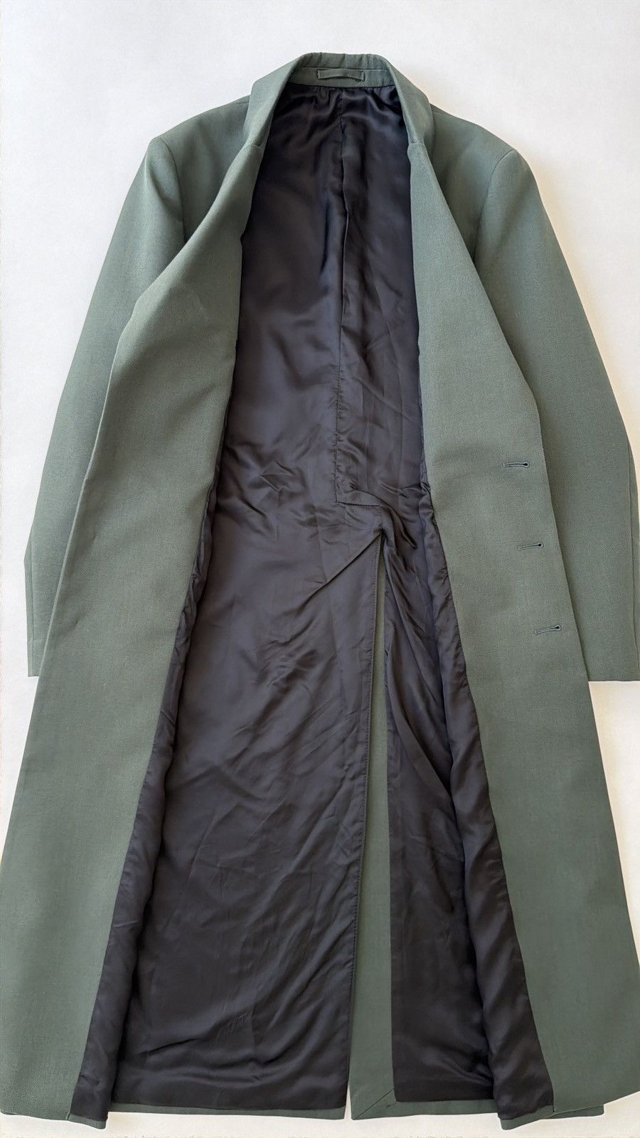 Lardini ‘Monotone’ Dark Green Wool Overcoat Size US M / EU 48-50 / 2 - 12 Thumbnail