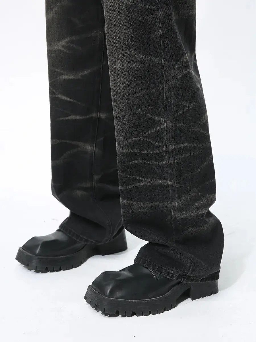 Japanese Brand Retro washed loose wavy jeans Size US 32 / EU 48 - 4 Thumbnail