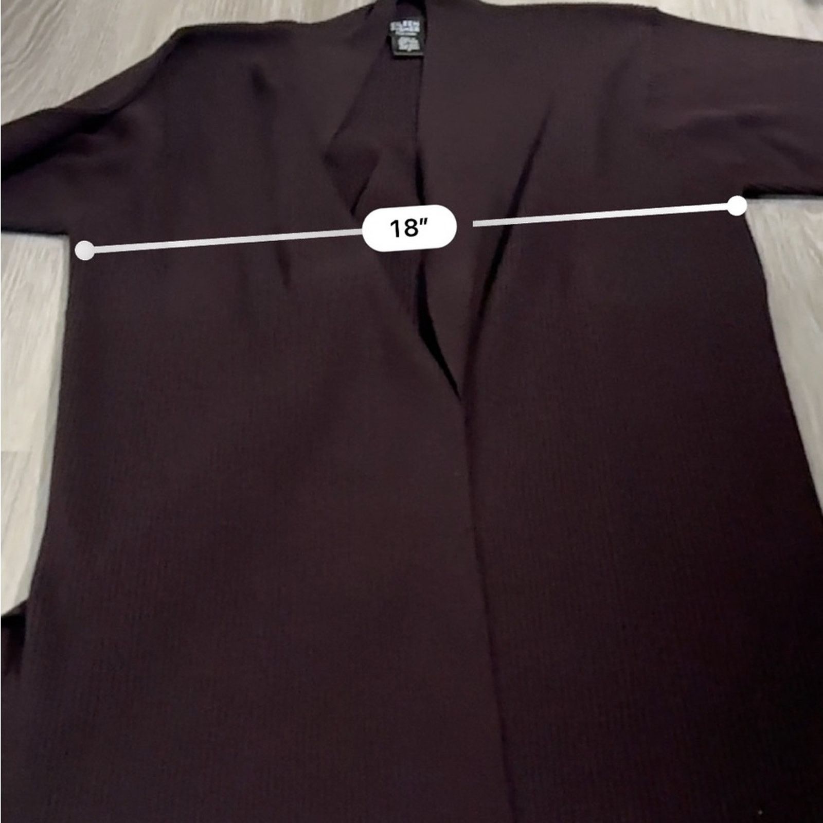 Eileen Fisher Eileen Fisher 100% Wool Dark Brown Ribbed Open Cardigan Size L / US 10 / IT 46 - 6 Thumbnail