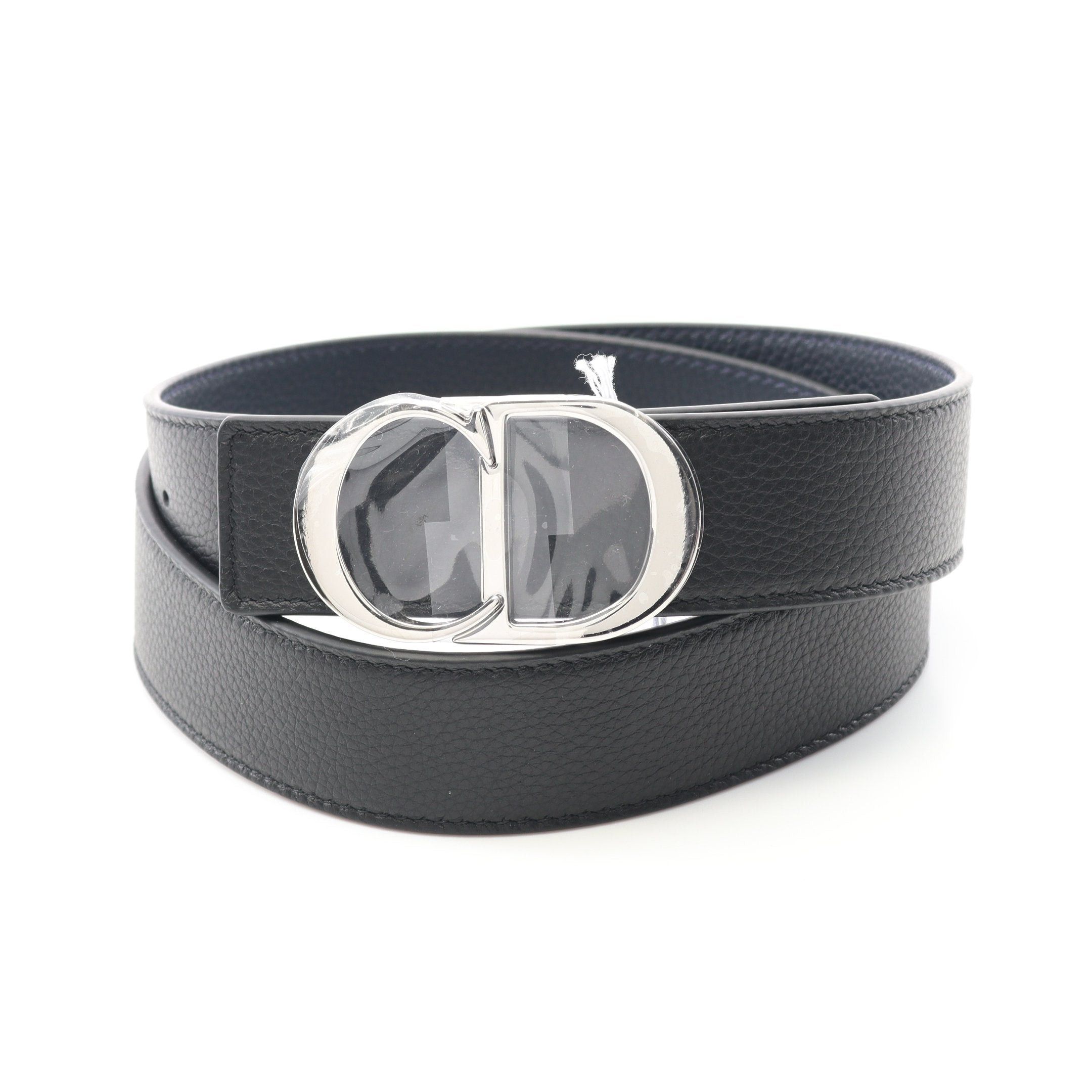 Dior Dior Cd Logo Belt Leather Black Size ONE SIZE - 1 Thumbnail