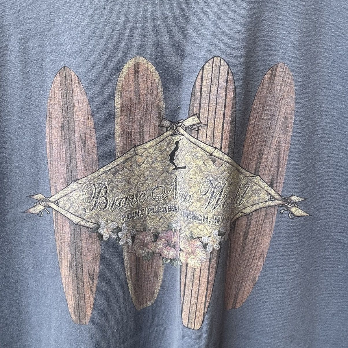 Vintage 🔥Vintage 90s Brave New World Hawaiian Motive Flower Surf Tee Size US L / EU 52-54 / 3 - 3 Thumbnail