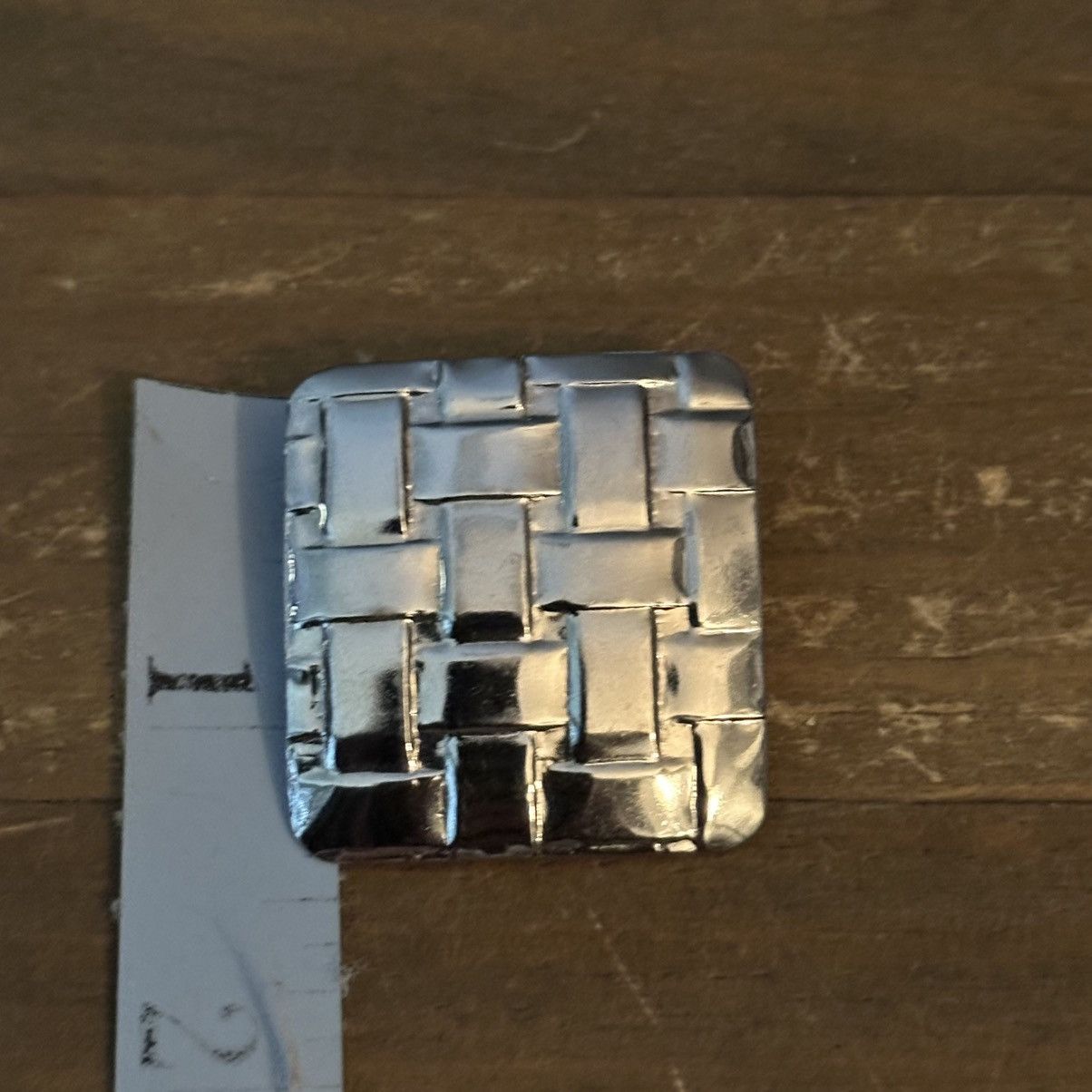 Vintage Vintage silver tone square basketweave clip on earrings Size ONE SIZE - 2 Thumbnail