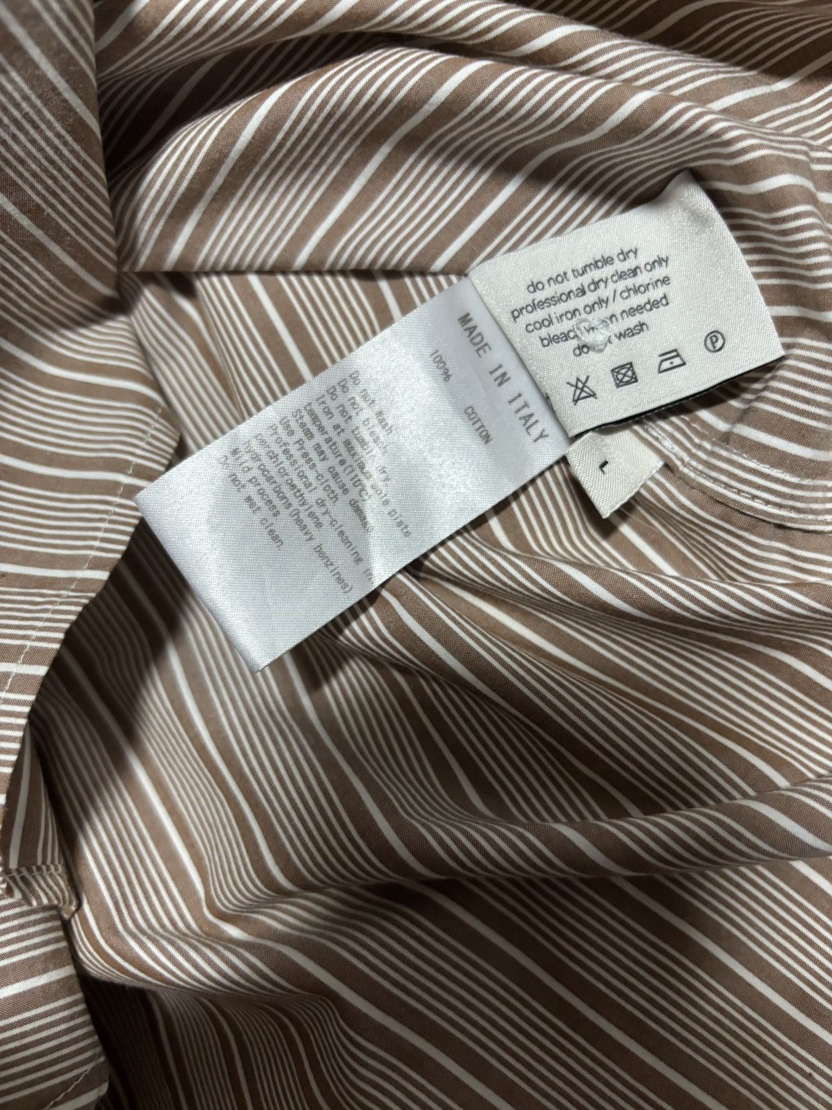 Cristaseya Cristaseya Brown Striped Cotton Shirt Size US L / EU 52-54 / 3 - 5 Thumbnail