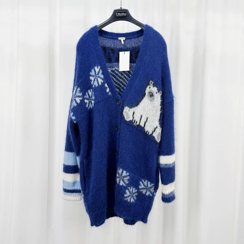 Loewe LOEWE Polar bear embroidered alphabet horsehair sweater Size S / US 4 / IT 40 - 1 Thumbnail