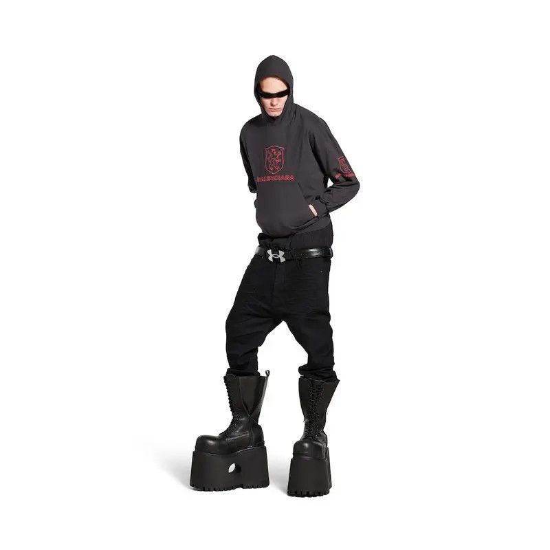 Balenciaga o1s1wg110426 Lion Club Lined Hoodie Regular Fit in Black Size US XXL / EU 58 / 5 - 2 Thumbnail