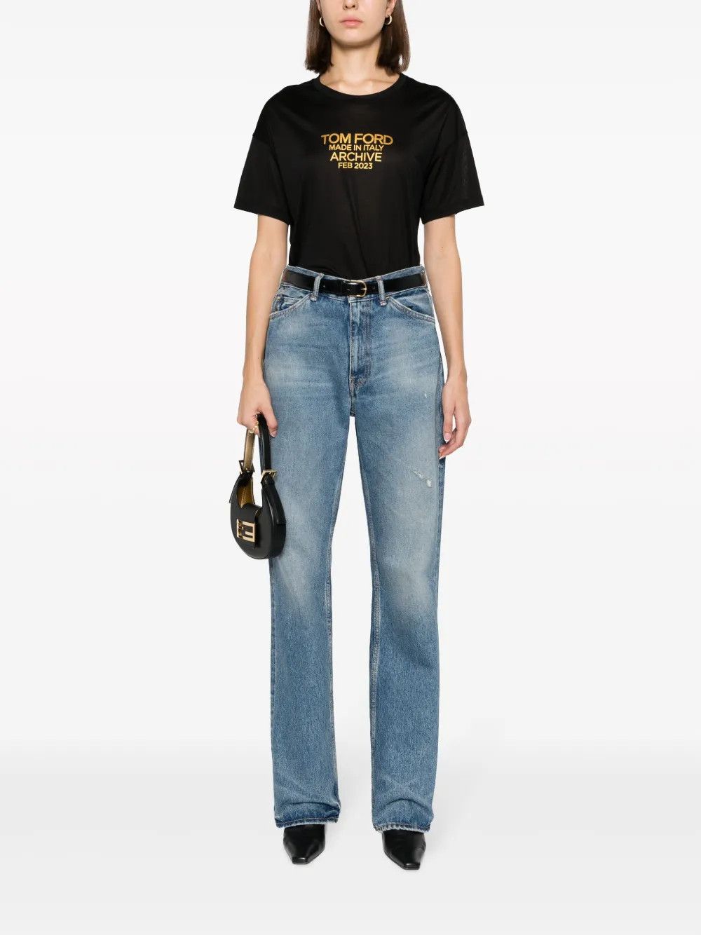 Tom Ford o1y0226 Logo T-Shirt in Black Size XS / US 0-2 / IT 36-38 - 5 Thumbnail